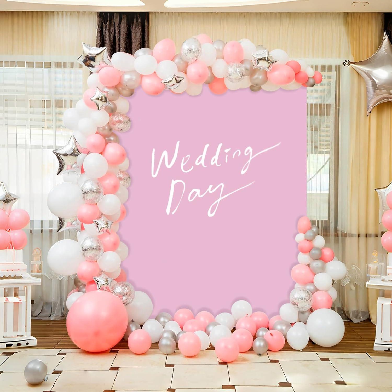 Cubierta de fondo de arco Babenest 2.01m rosa claro spandex