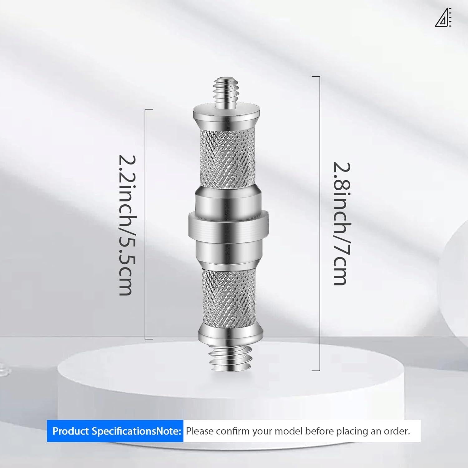 Adaptador de Tornillo Macho 1/4 a 3/8 WELLMAKING Metal