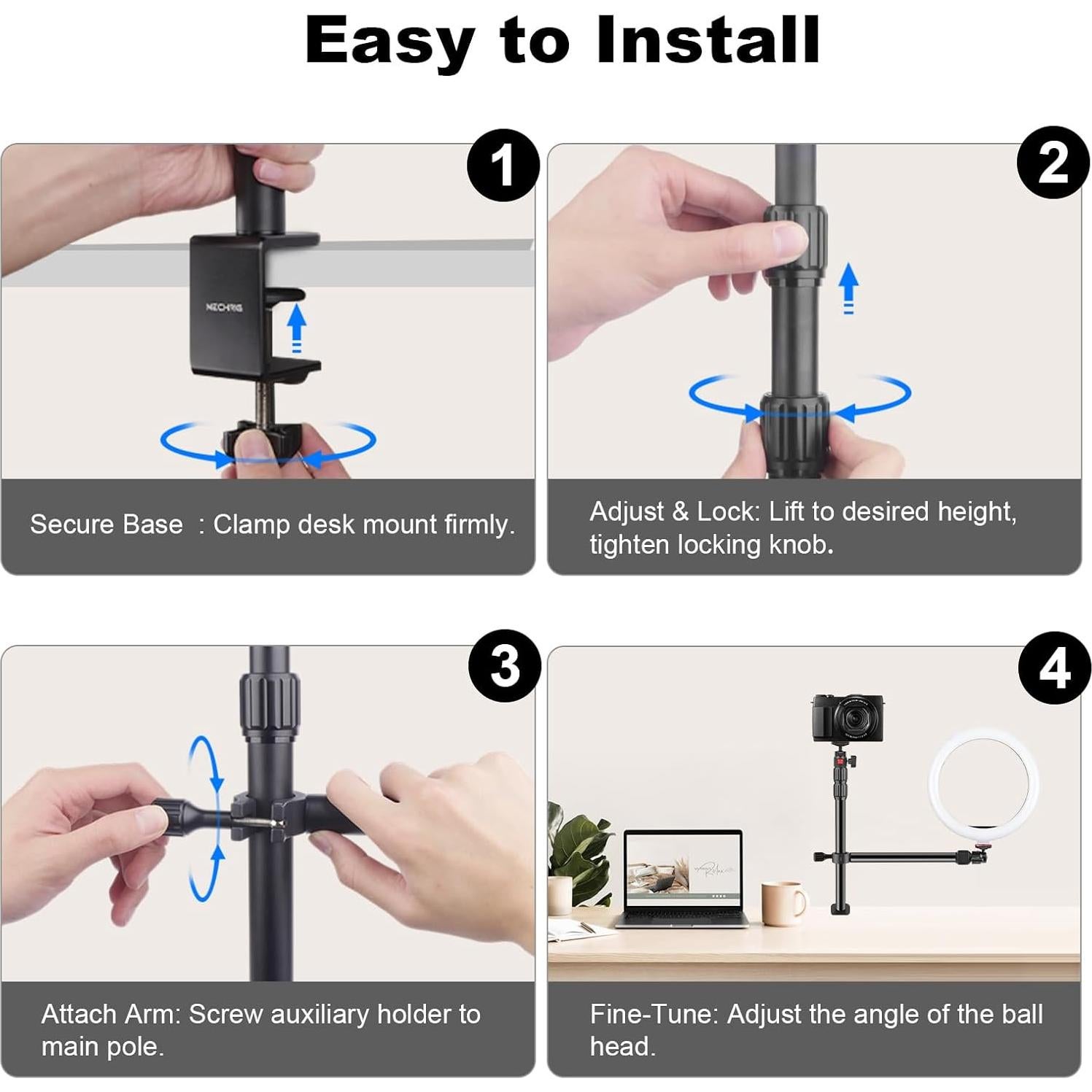 Soporte de Escritorio para Cámara Mechrig 811003 con Brazo Ajustable