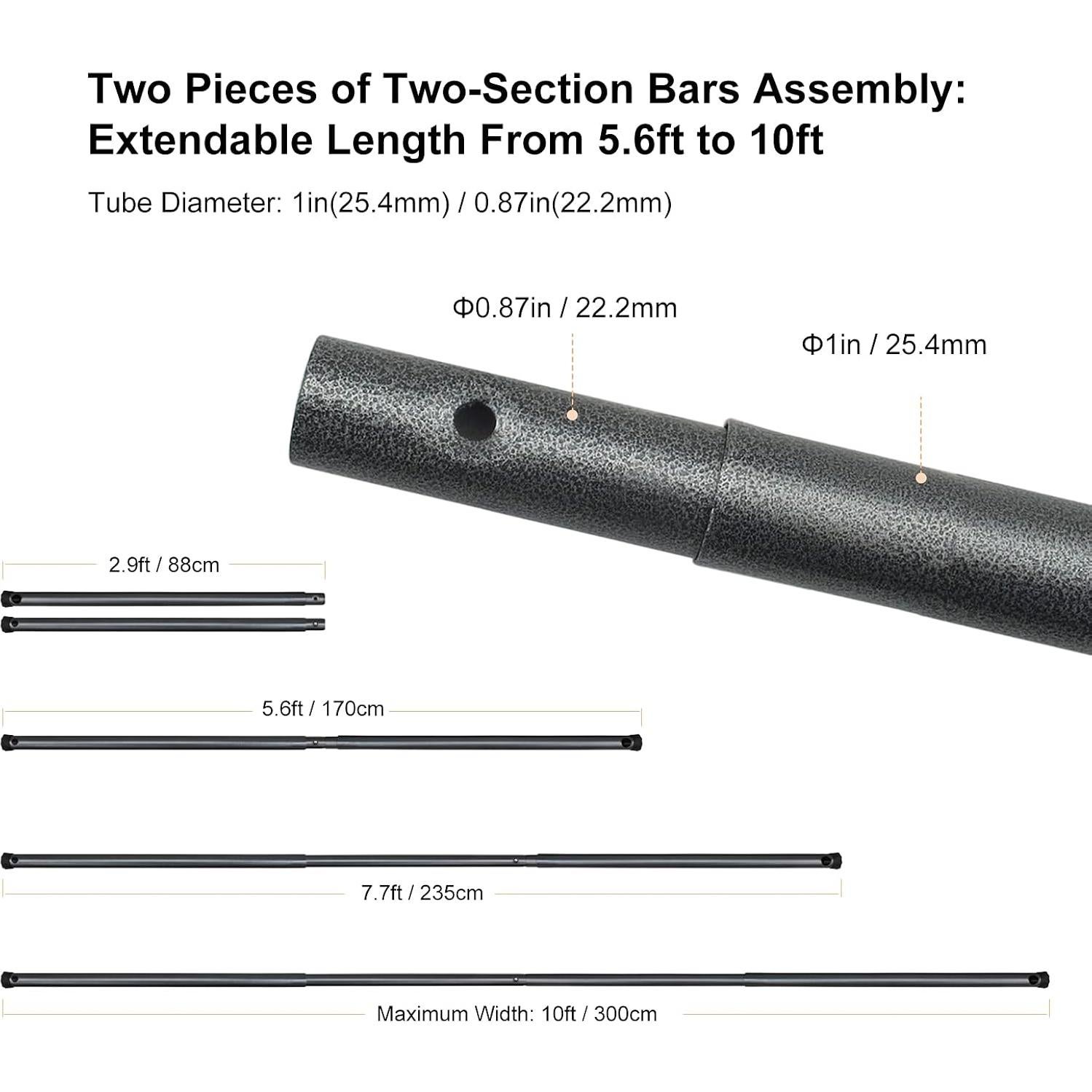 Traviesa Telescópica LINCO 4233 para Soportes de Fondo 3.05m
