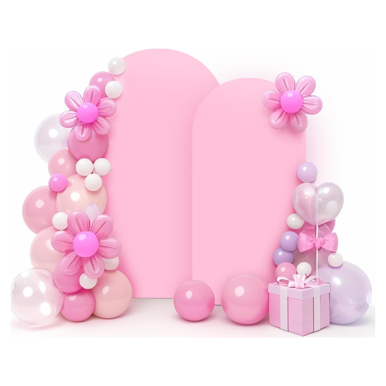 LEBENGURU Juego de 2 Fundas de Arco de Boda Rosa Claro 2.01m 2.19m