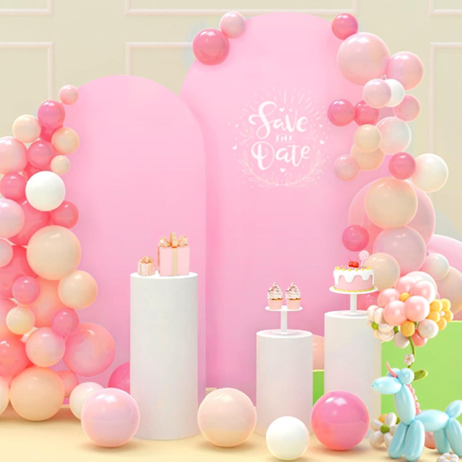 LEBENGURU Juego de 2 Fundas de Arco de Boda Rosa Claro 2.01m 2.19m