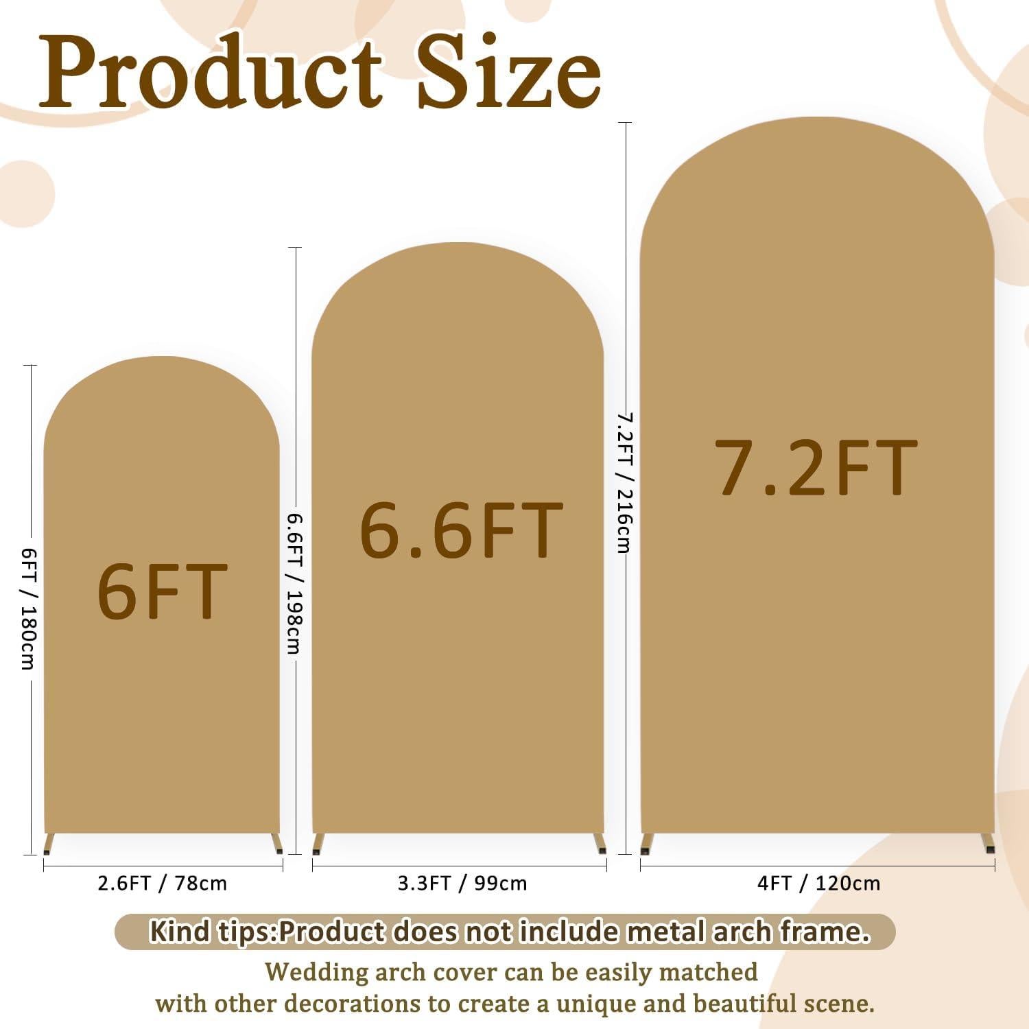 Juego de 3 Fundas de Arco Caqui FOTSHARER 1.83-2.19m Spandex