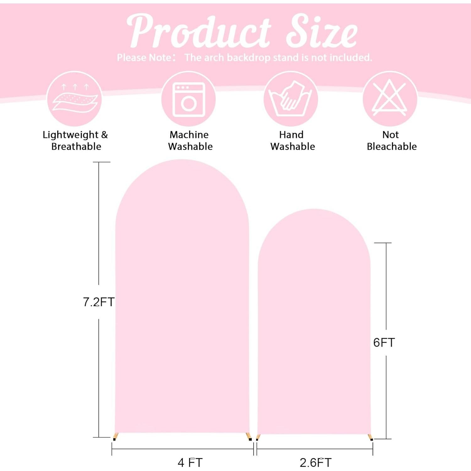 Set de 2 Fundas de Fondo Arco Rosa Chiara 2.2m y 1.8m