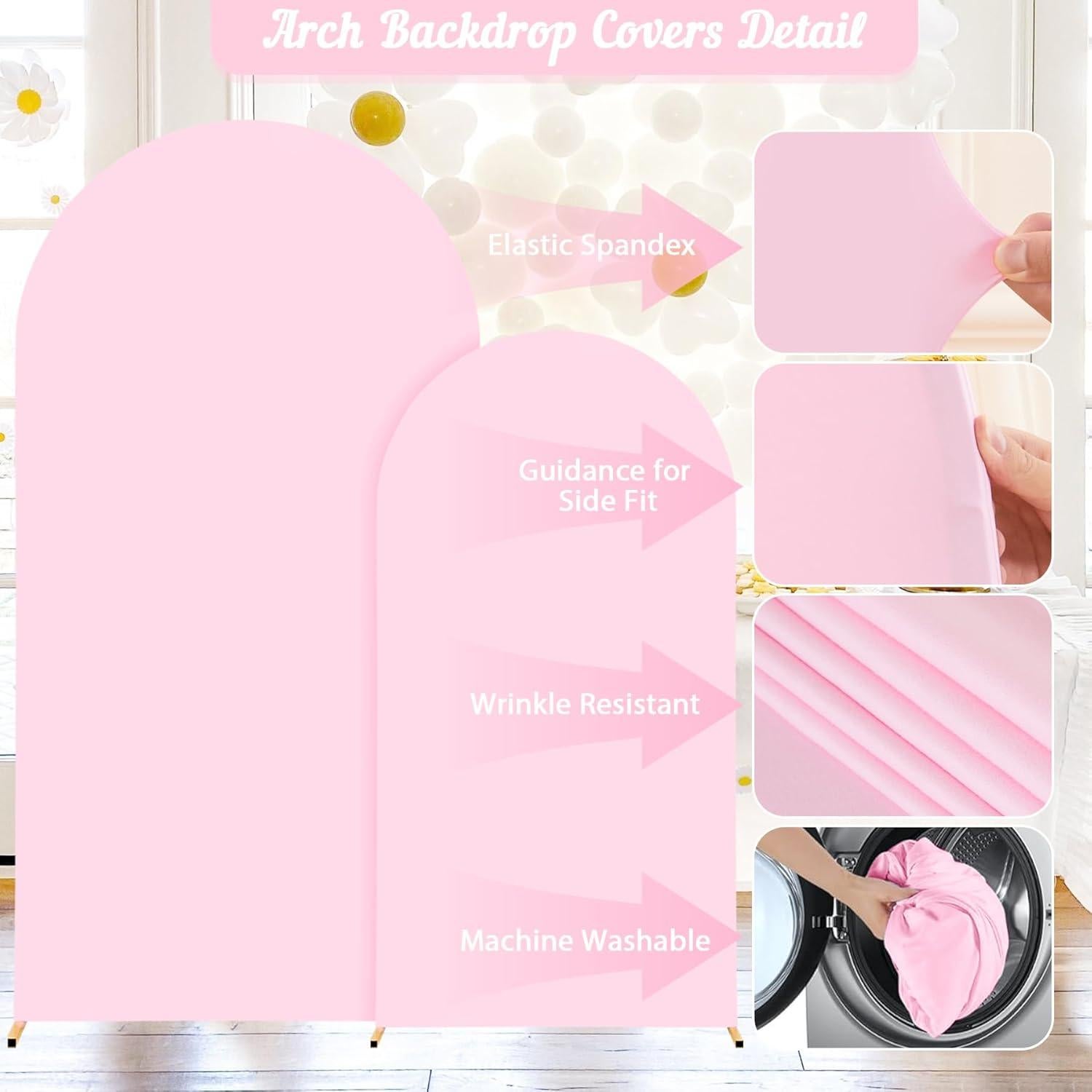 Set de 2 Fundas de Fondo Arco Rosa Chiara 2.2m y 1.8m
