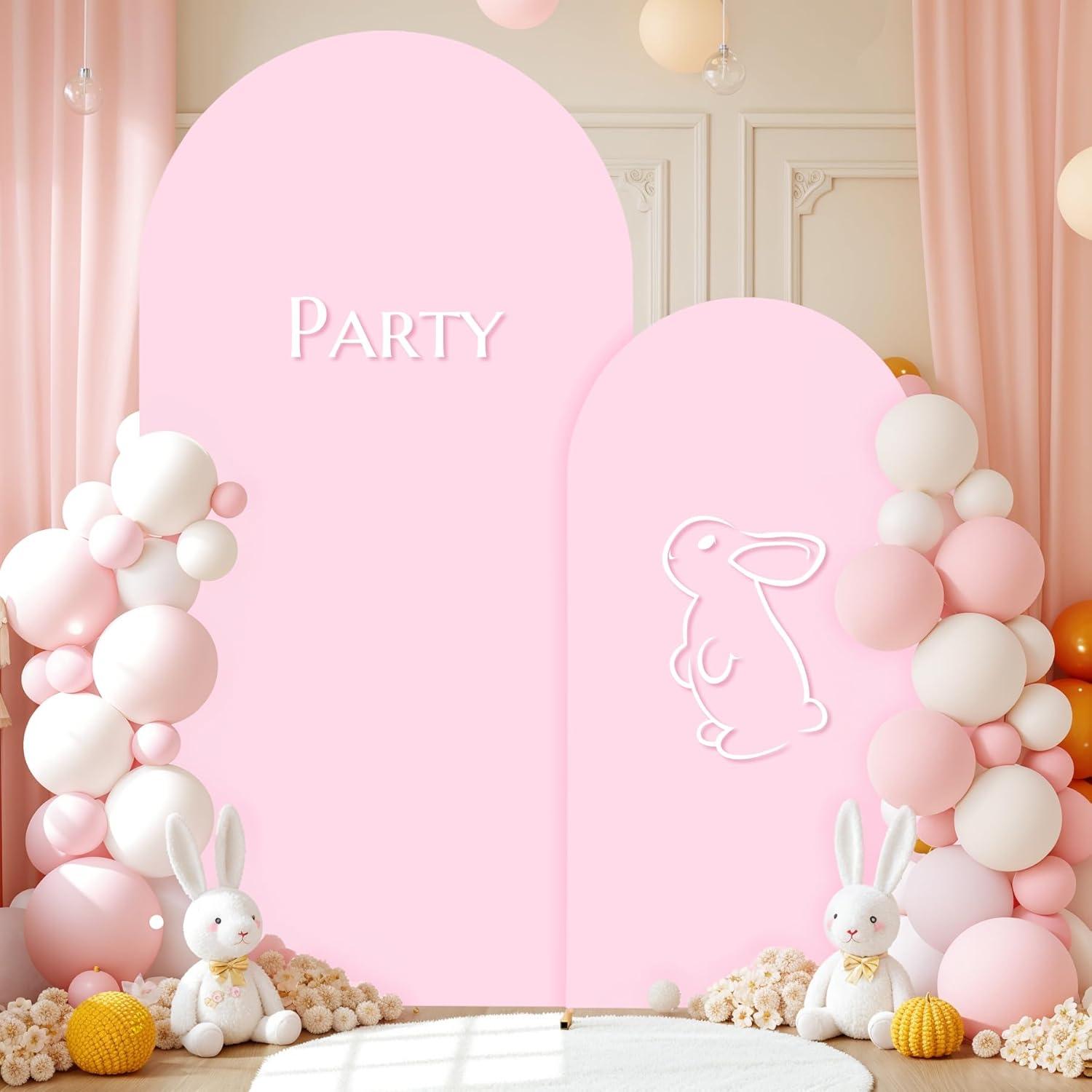 Set de 2 Fundas de Fondo Arco Rosa Chiara 2.2m y 1.8m