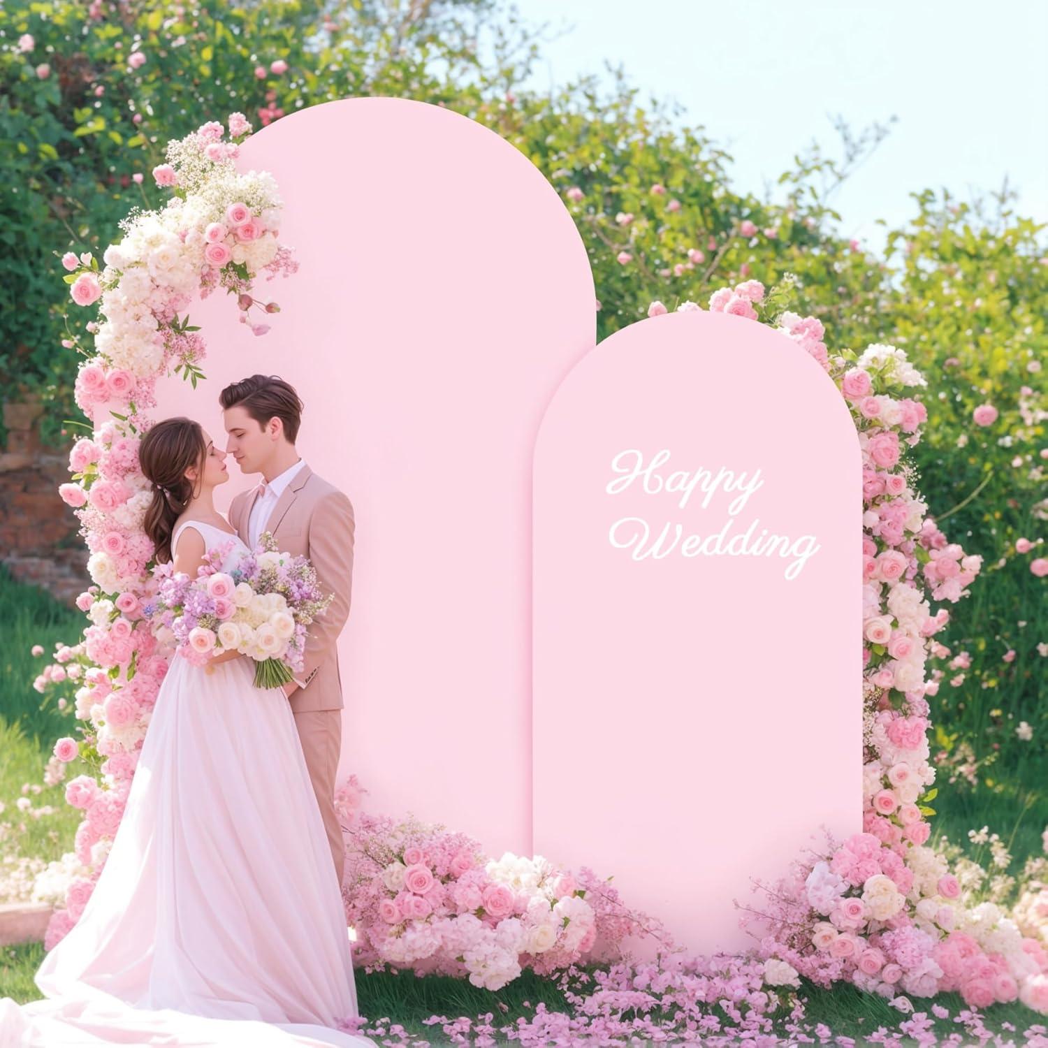 Set de 2 Fundas de Fondo Arco Rosa Chiara 2.2m y 1.8m