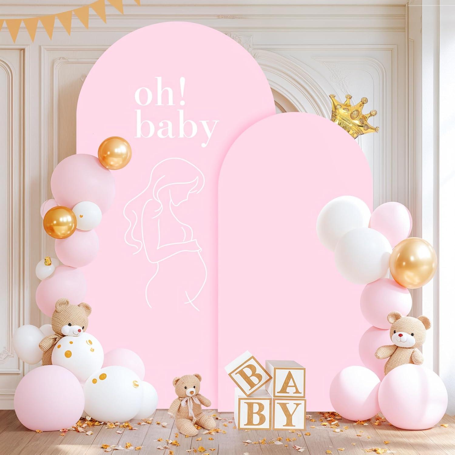 Set de 2 Fundas de Fondo Arco Rosa Chiara 2.2m y 1.8m