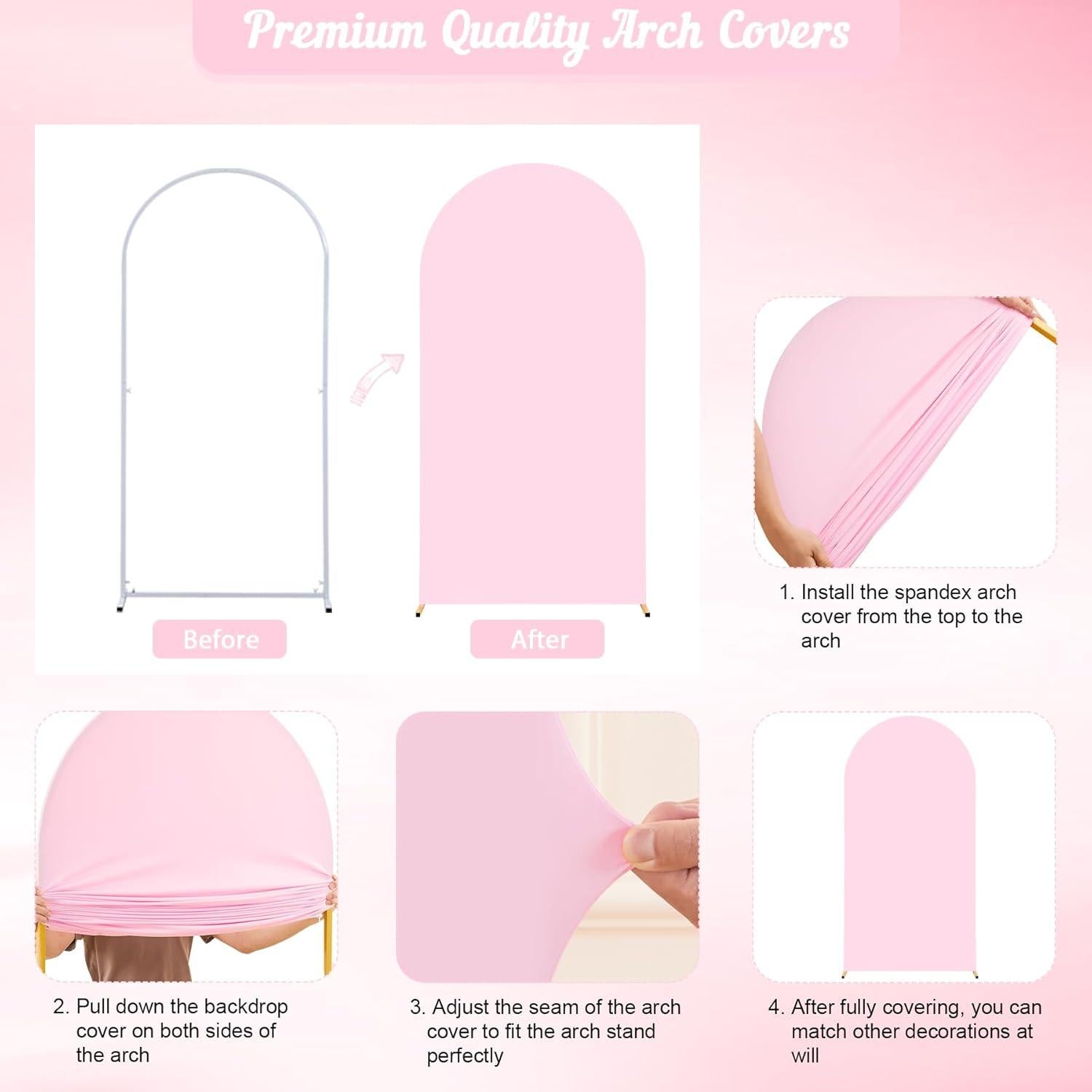 Set de 2 Fundas de Fondo Arco Rosa Chiara 2.2m y 1.8m