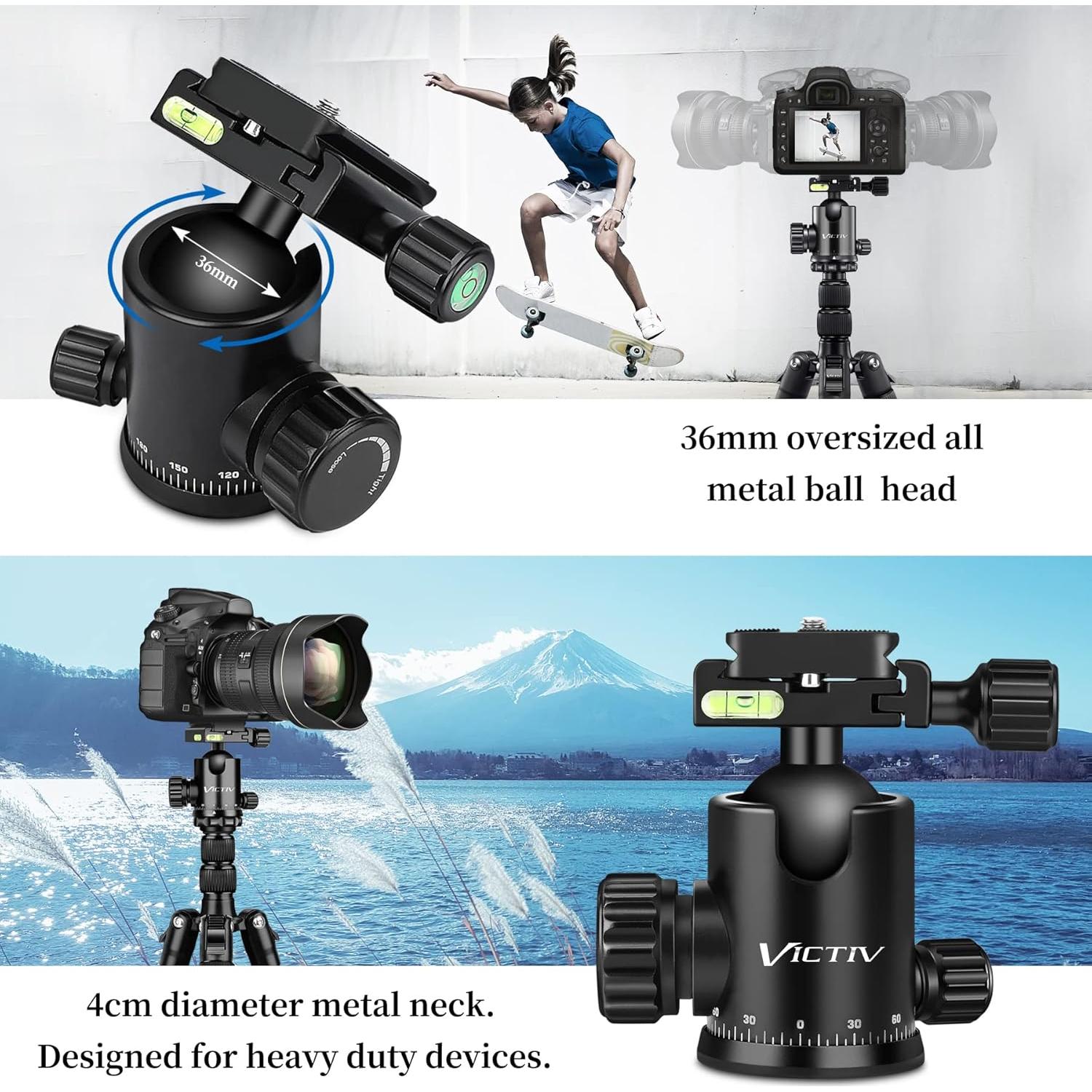 Trípode Profesional Victiv AT26 para Cámara 198 cm Aluminio