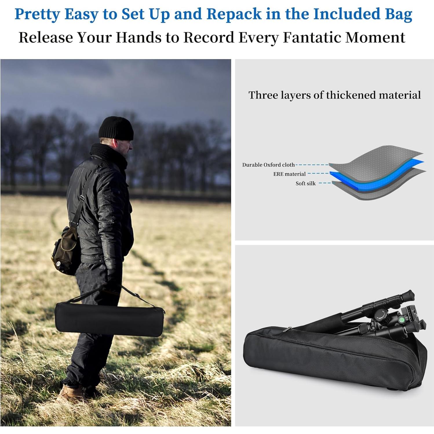 Trípode Profesional Victiv AT26 para Cámara 198 cm Aluminio