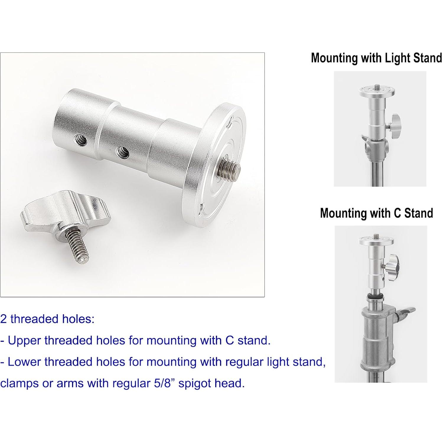 Adaptador de Cabeza de Bola PHOCUS 5/8" a 3/8" para C-Stand
