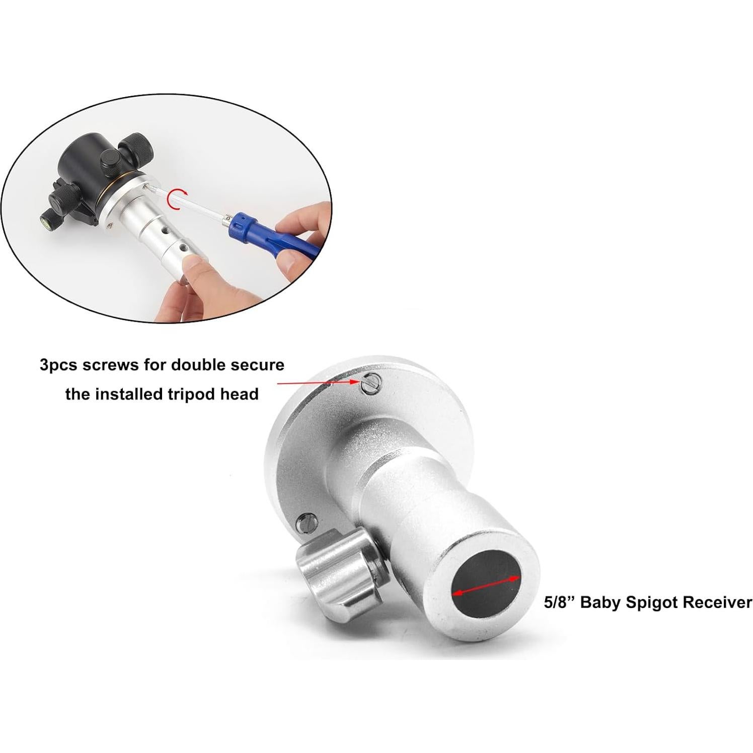 Adaptador de Cabeza de Bola PHOCUS 5/8" a 3/8" para C-Stand
