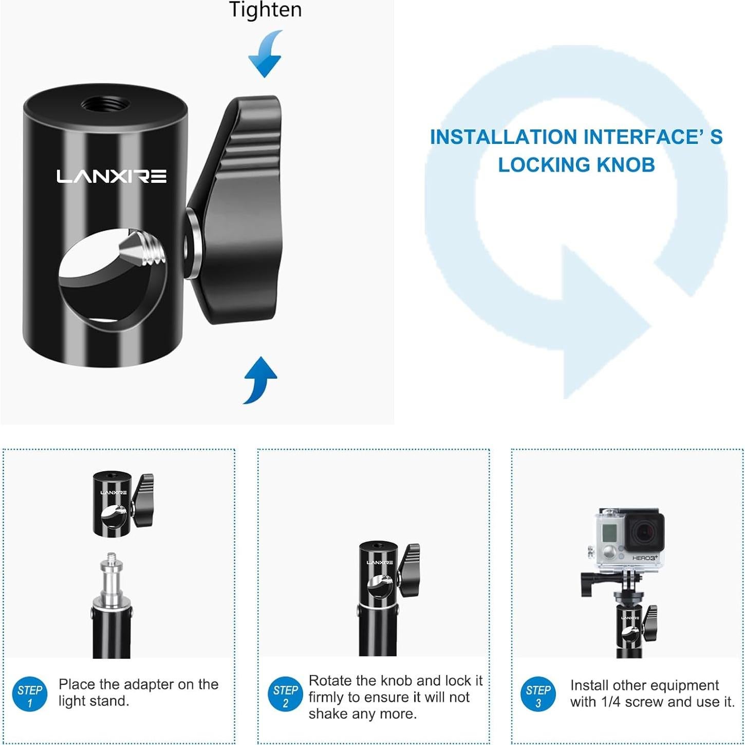 Adaptador de Montaje Lanxire 16mm con Tornillo 1/4" para Luz