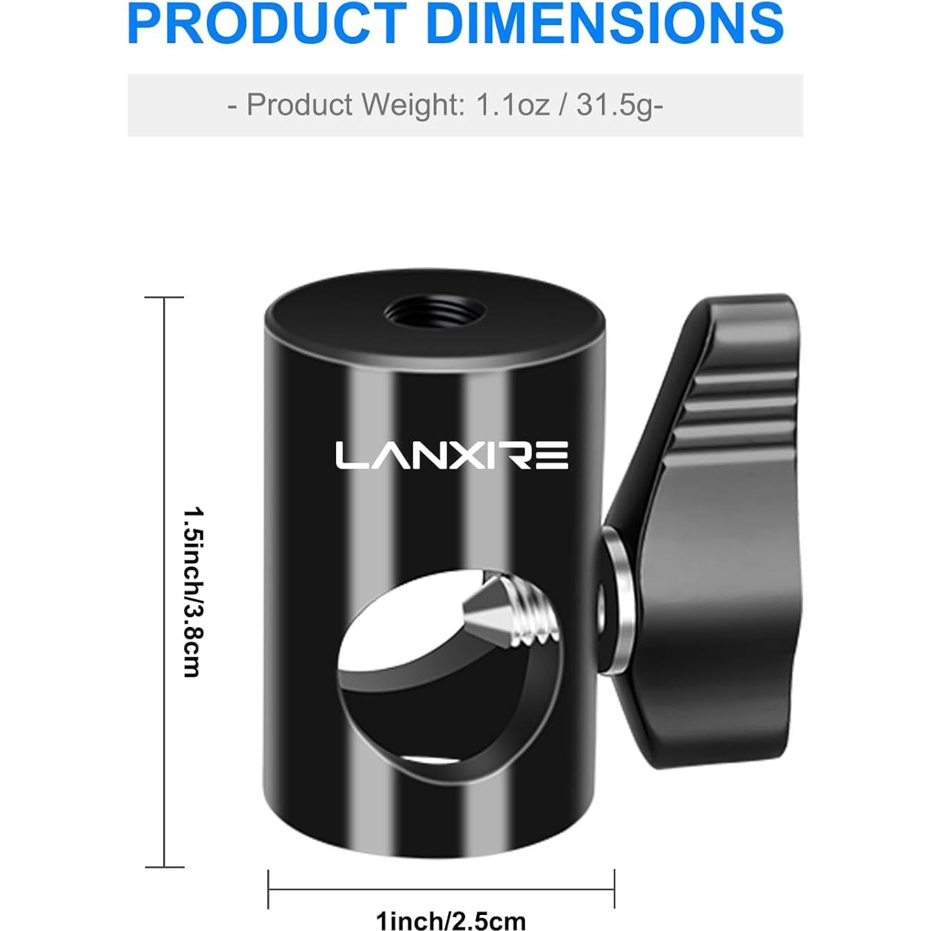 Adaptador de Montaje Lanxire 16mm con Tornillo 1/4" para Luz