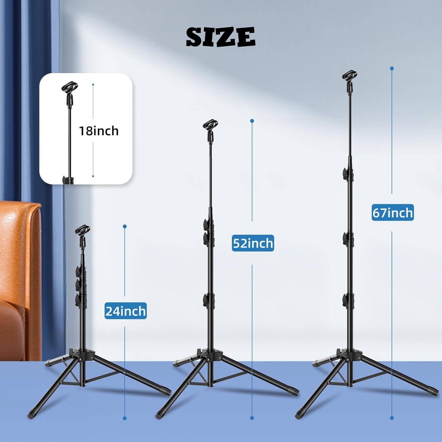 Soportes de Micrófono Ajustables con Cuello de Ganso - Paquete de 2