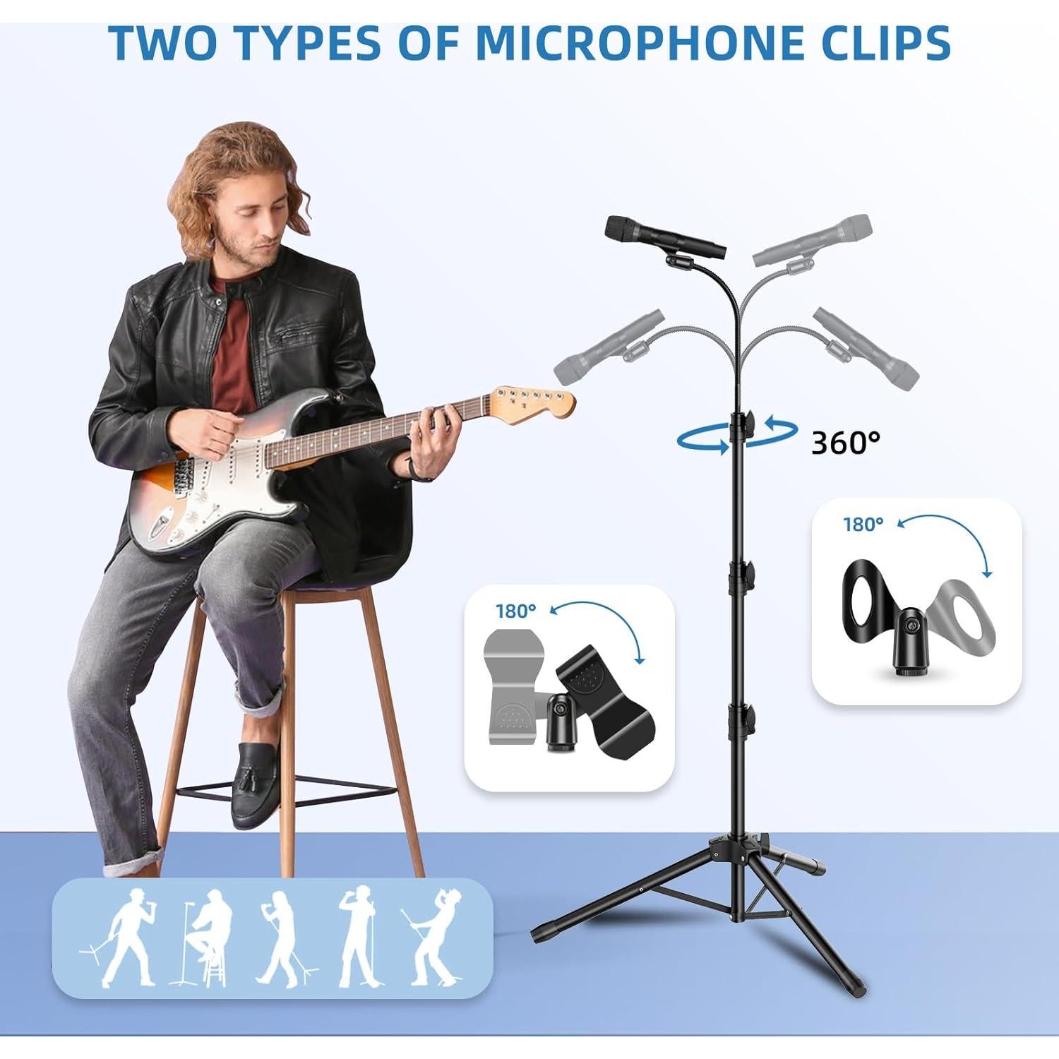 Soportes de Micrófono Ajustables con Cuello de Ganso - Paquete de 2