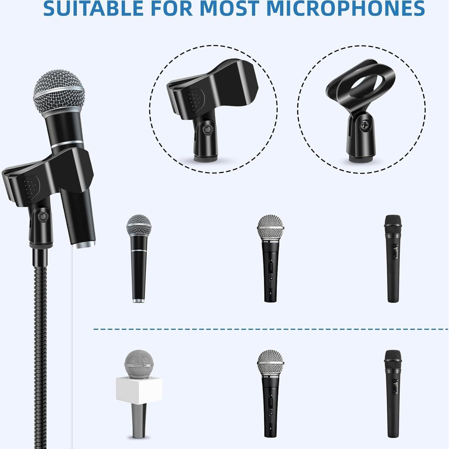 Soportes de Micrófono Ajustables con Cuello de Ganso - Paquete de 2