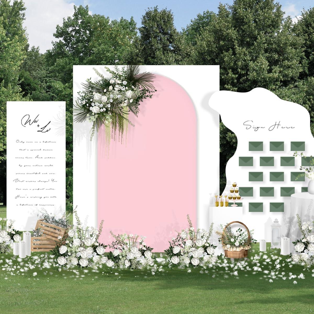 Cubierta de arco de spandex MLMC 1.83x0.79m Fucsia para eventos