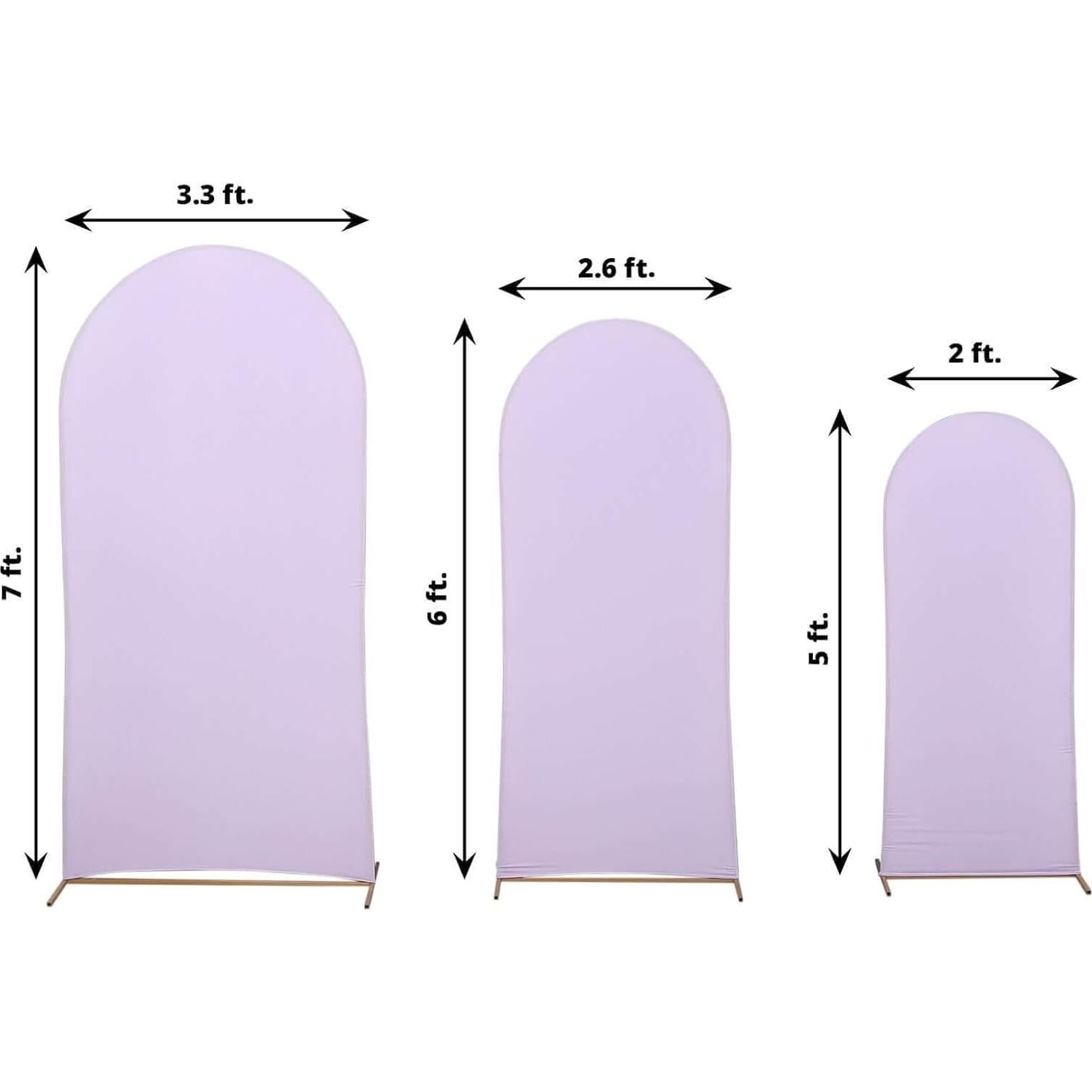 Set de 3 Fundas de Spandex Lavanda para Arcos de Boda 1.52m-2.13m