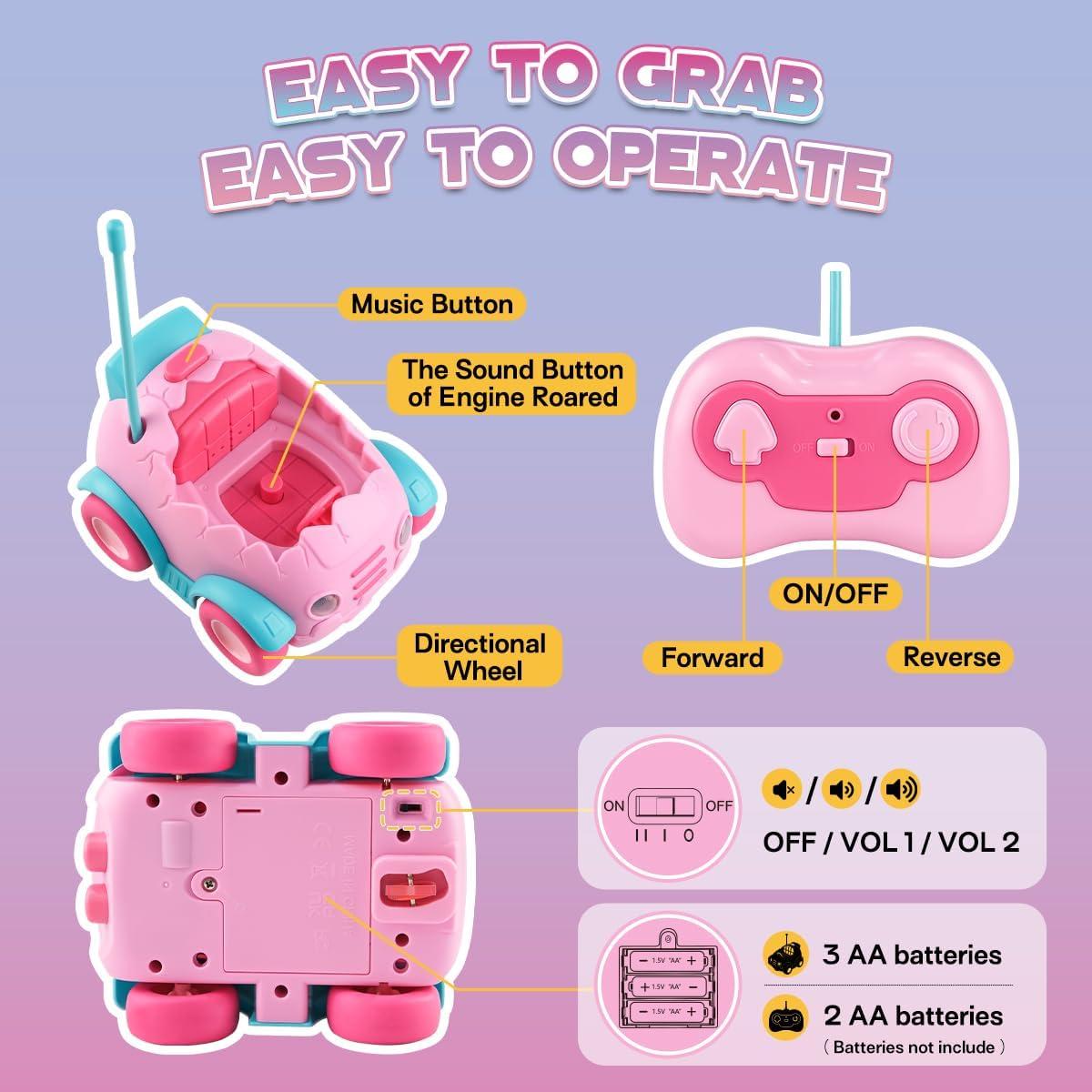 Coche de Control Remoto Nueplay K06 para Niños 2-8 Años Rosa