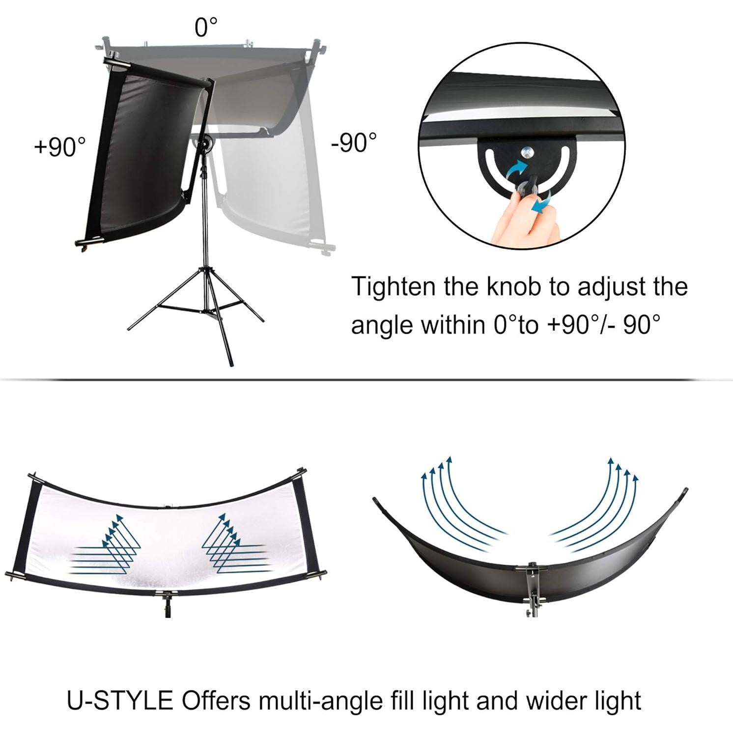 Reflector Clamshell FUDESY 170x61cm 4 Colores con Bolsa