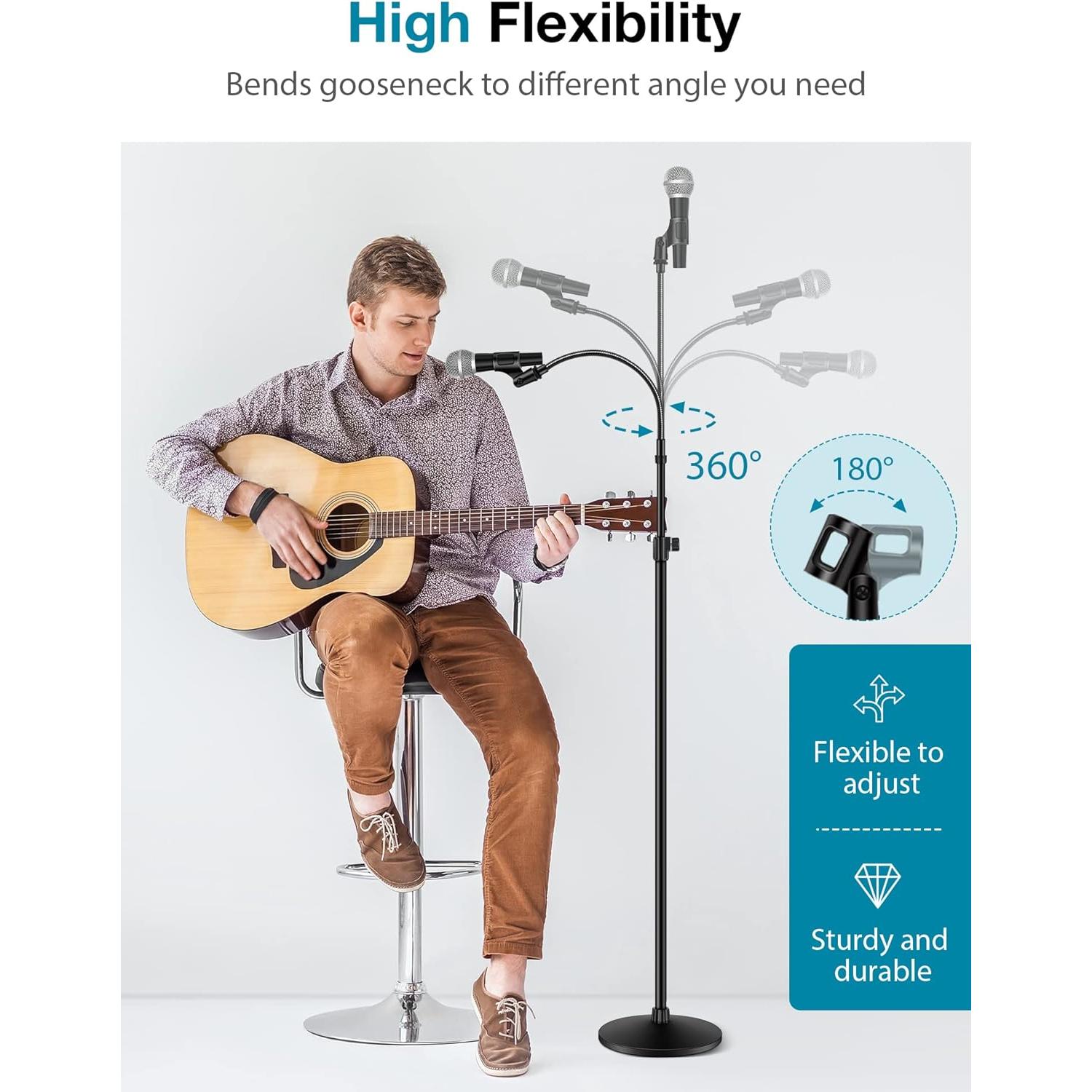 Soporte de Micrófono InnoGear Ajustable 81-178 cm con Base Ponderada