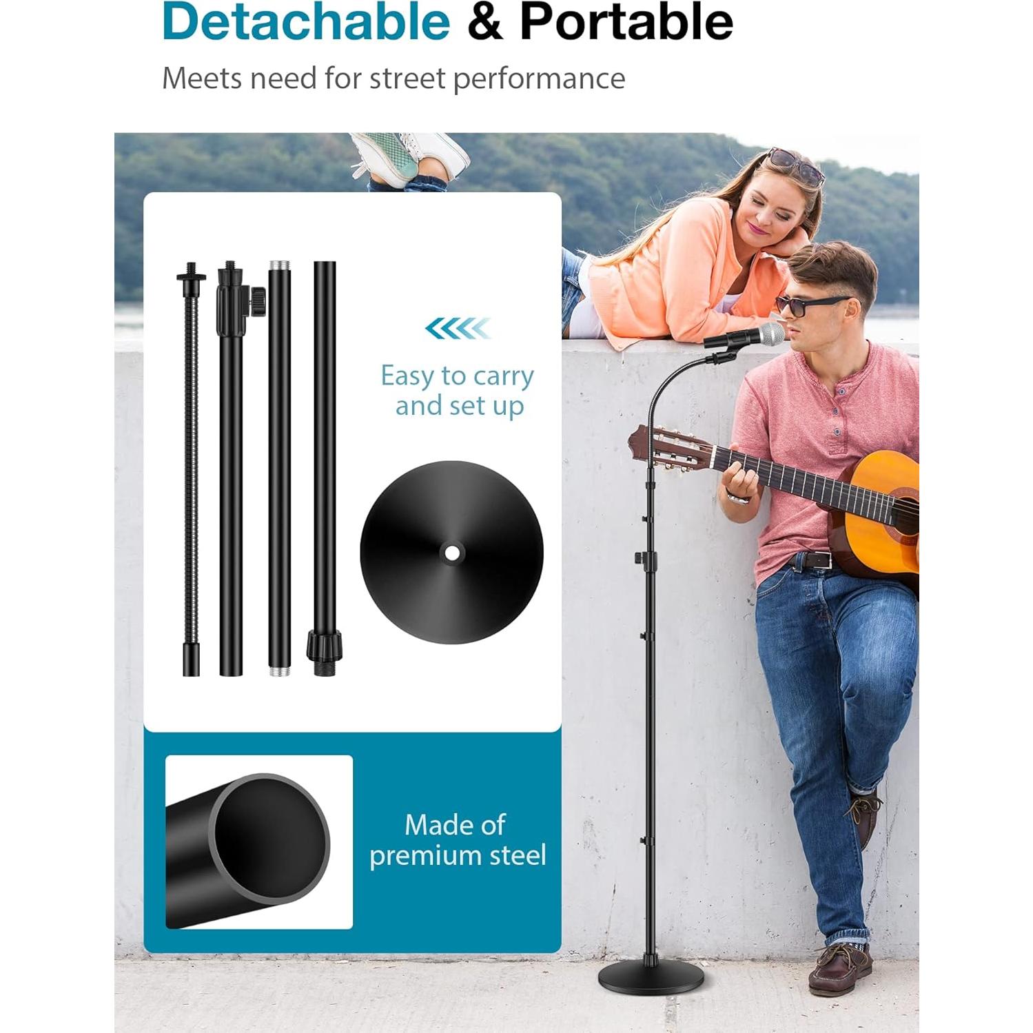 Soporte de Micrófono InnoGear Ajustable 81-178 cm con Base Ponderada