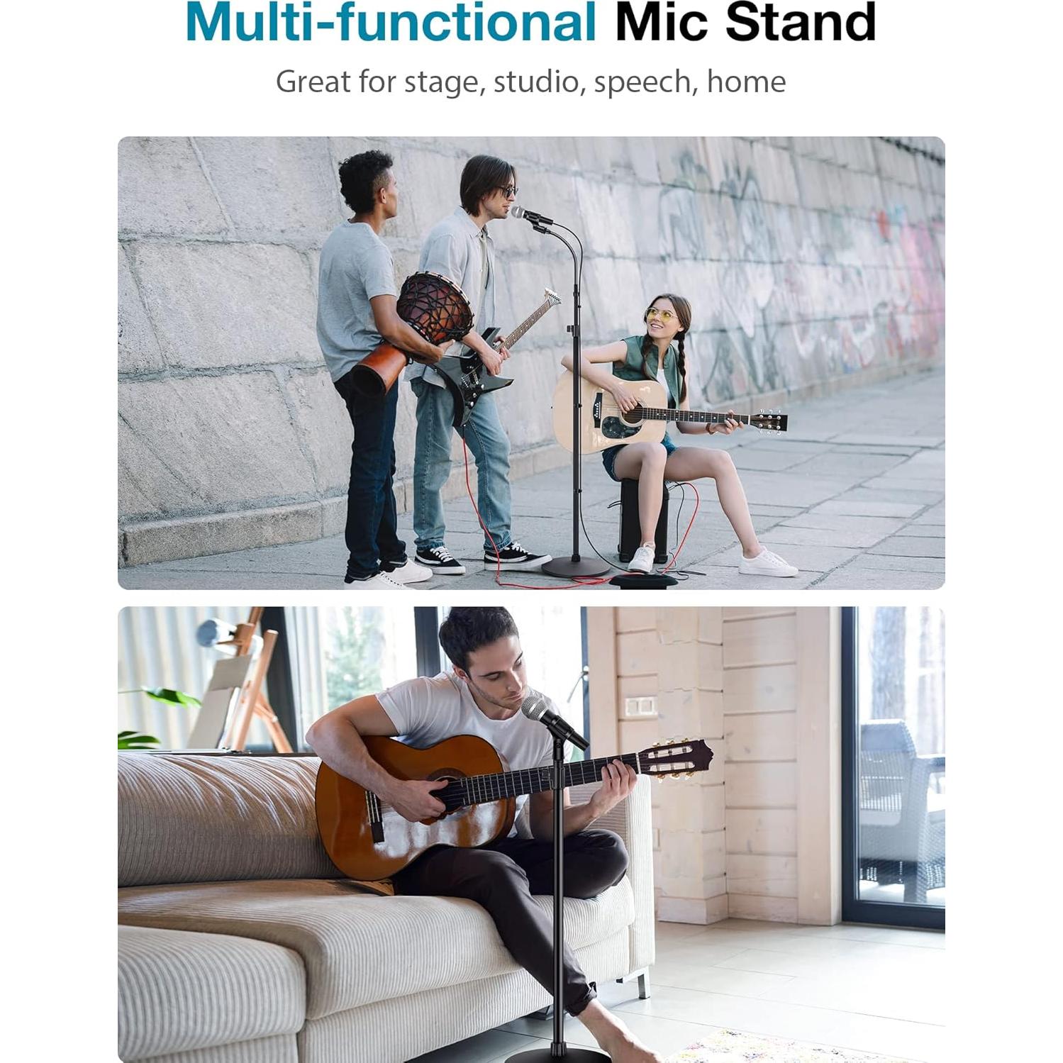 Soporte de Micrófono InnoGear Ajustable 81-178 cm con Base Ponderada