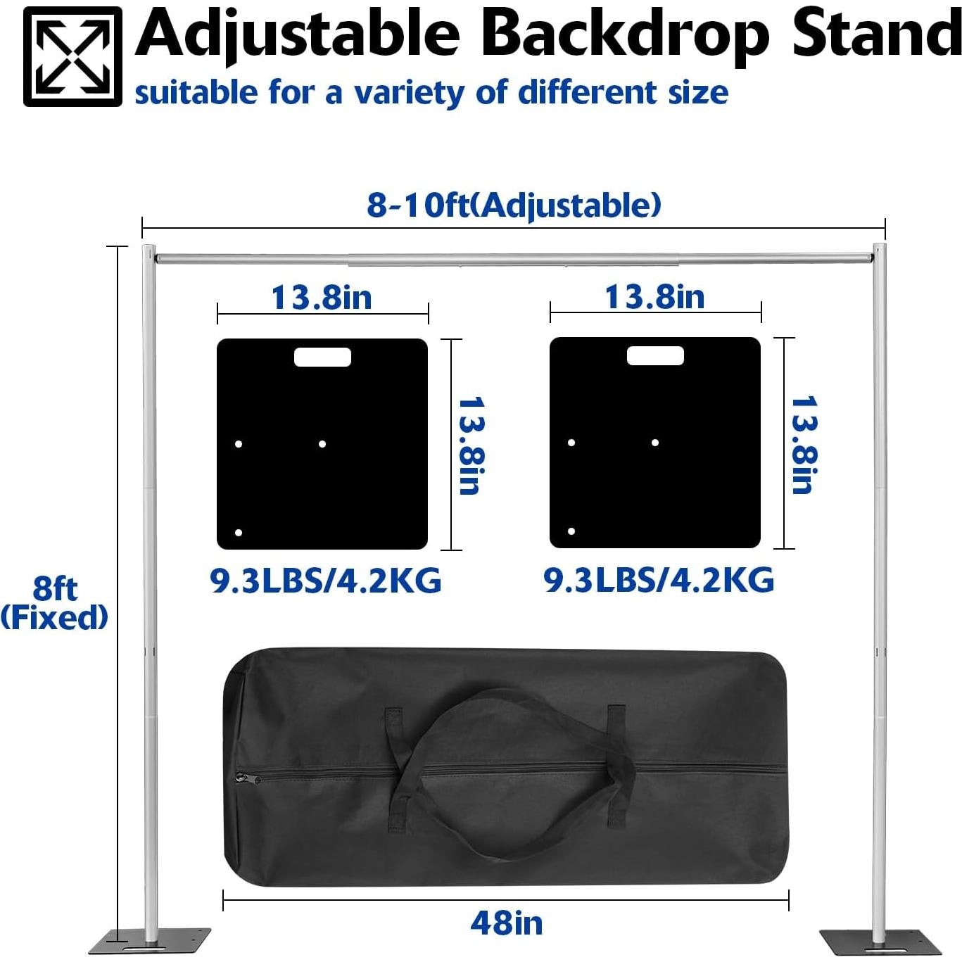 Soporte de fondo ajustable Hecis 2.4x3.0m para decoraciones