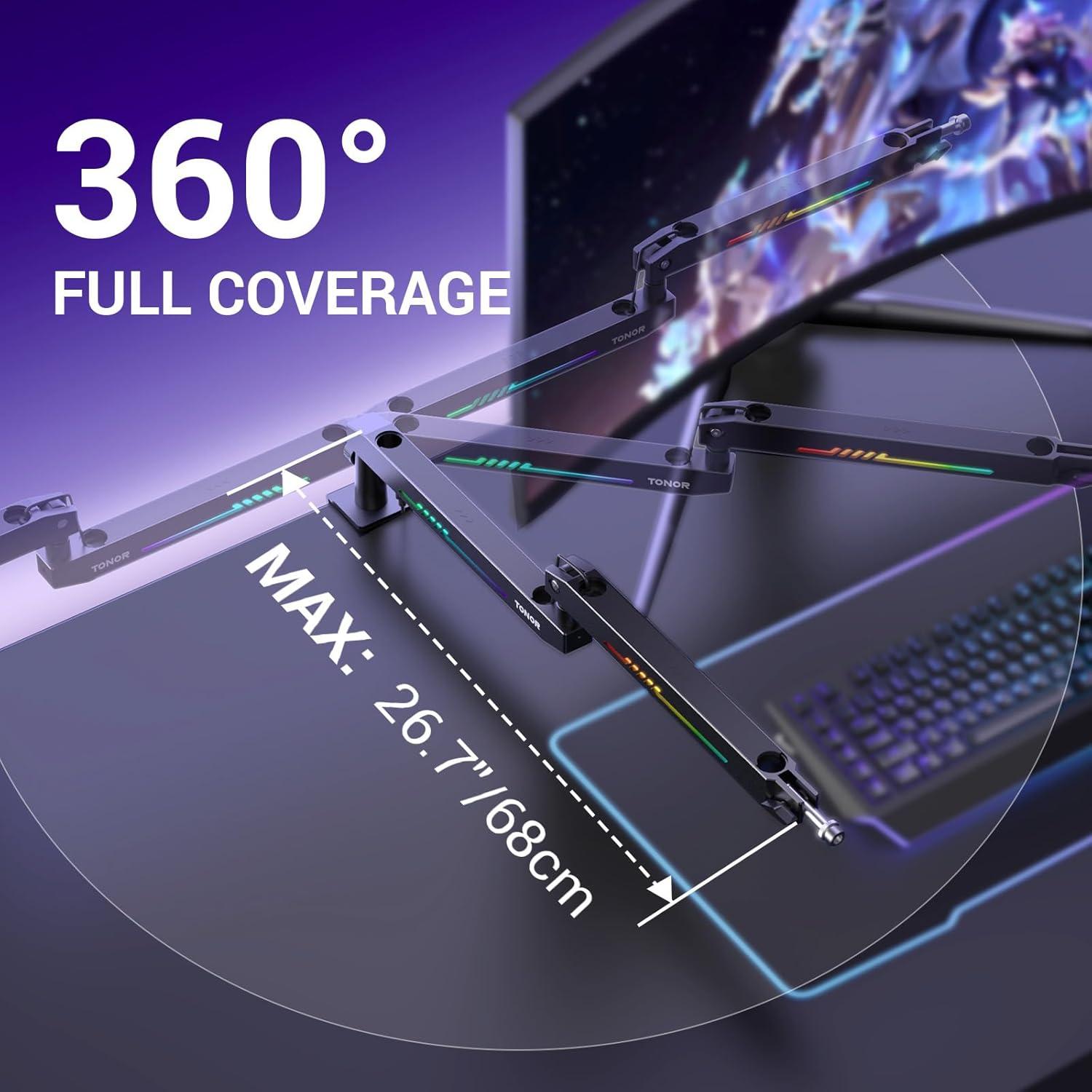 Brazo de Micrófono RGB TONOR T90LP, Soporte Bajo 1.5kg