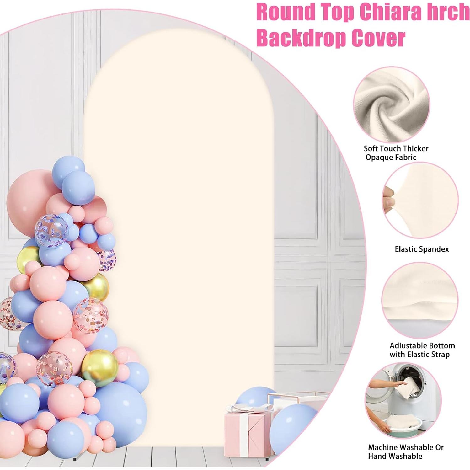 Cubierta de fondo beige 6FT GEWONELIFE para arco de boda