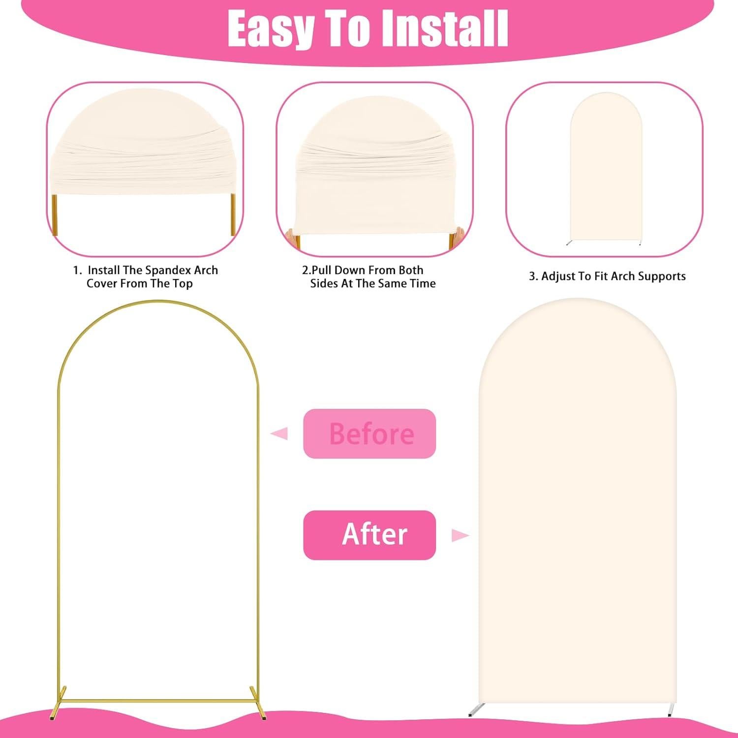 Cubierta de fondo beige 6FT GEWONELIFE para arco de boda