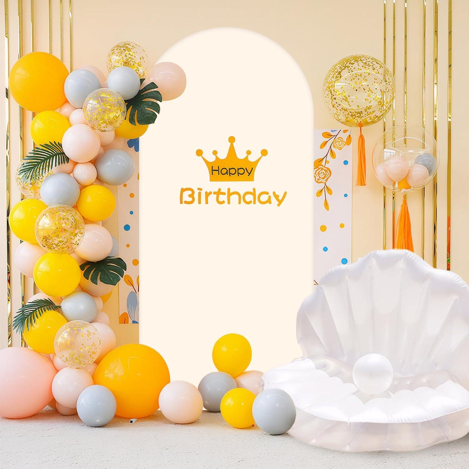 Cubierta de fondo beige 6FT GEWONELIFE para arco de boda