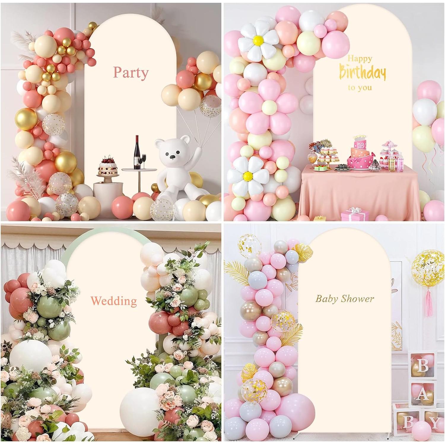 Cubierta de fondo beige 6FT GEWONELIFE para arco de boda