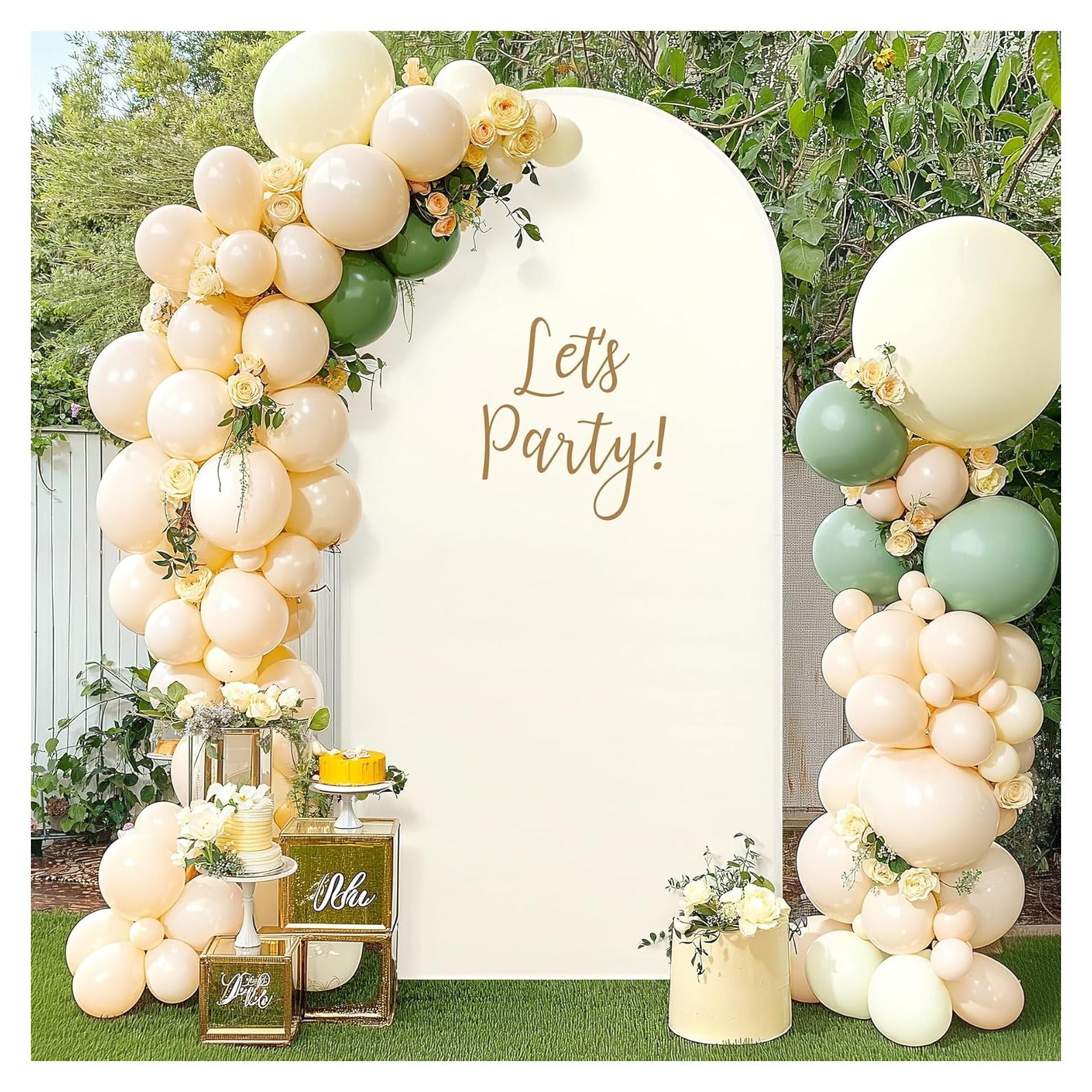 Cubierta de Arco Beige 2.2 m Spandex Party Talk para Bodas