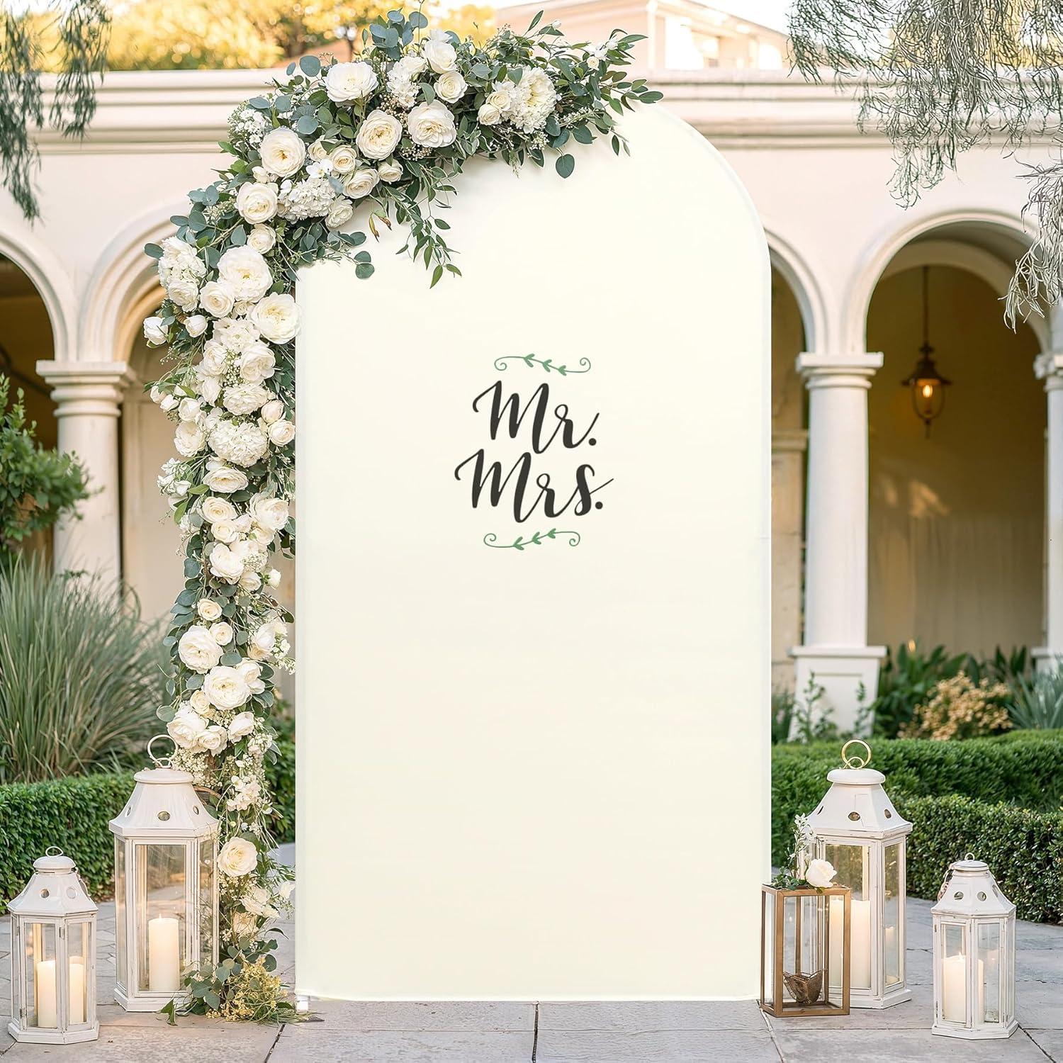 Cubierta de Arco Beige 2.2 m Spandex Party Talk para Bodas