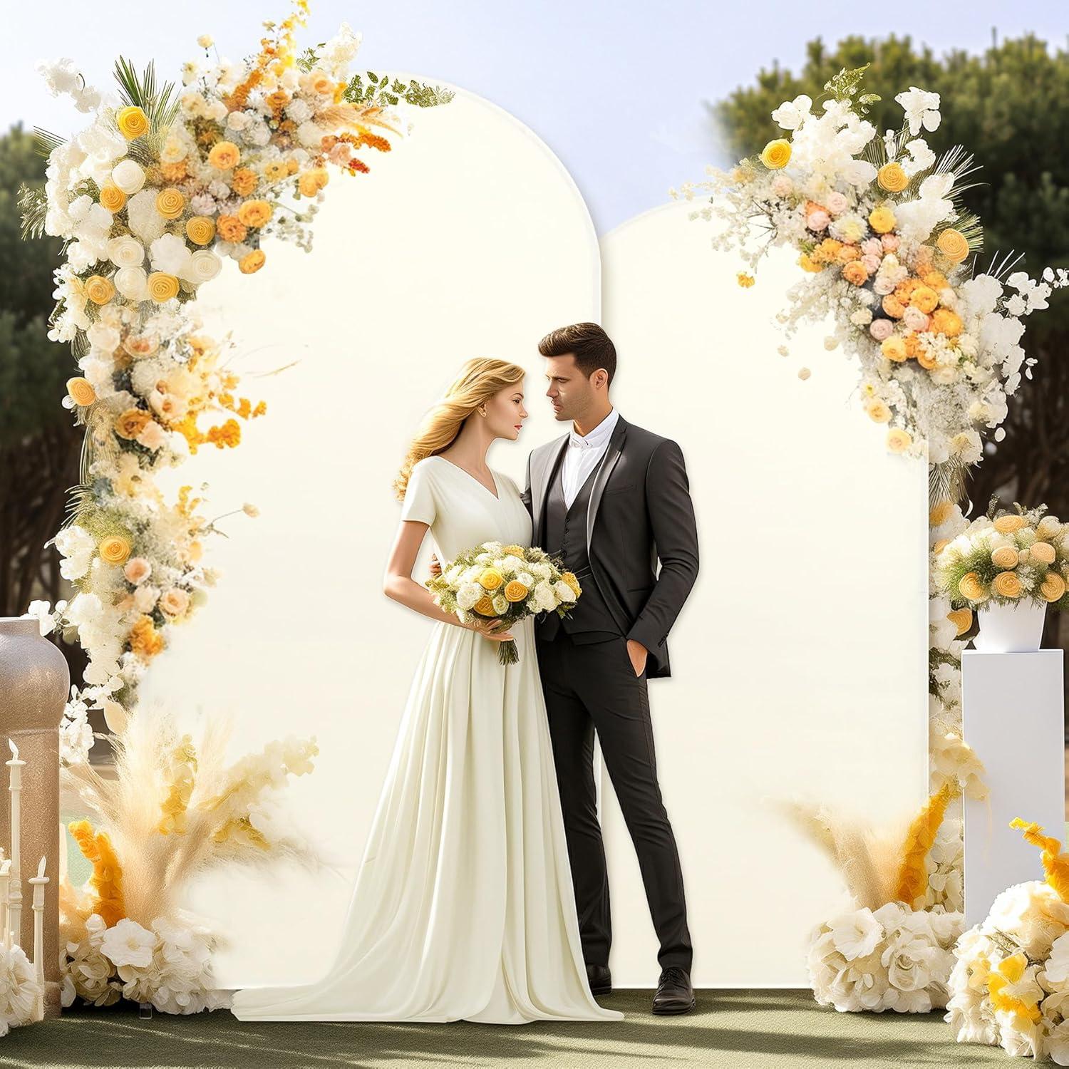 Cubierta de Arco Beige 2.2 m Spandex Party Talk para Bodas