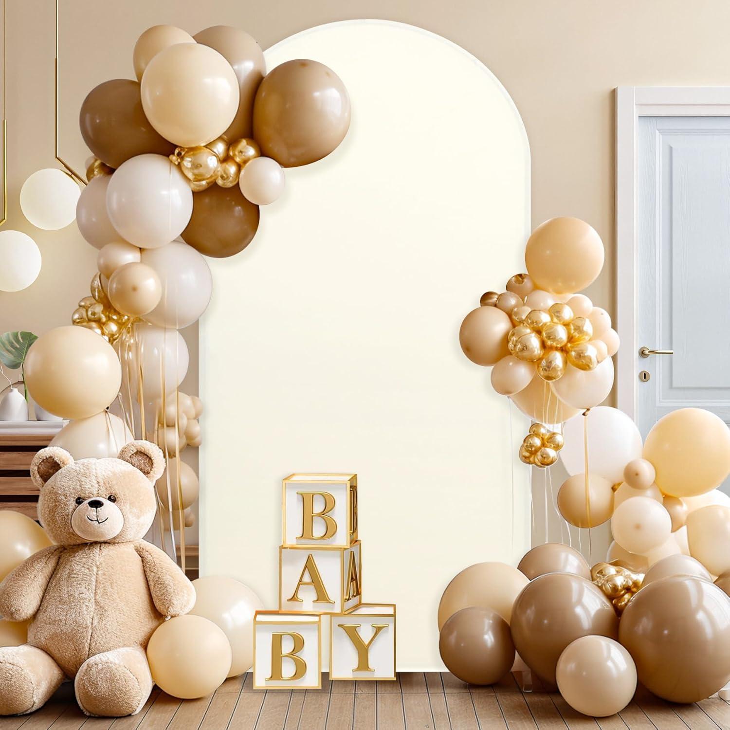 Cubierta de Arco Beige 2.2 m Spandex Party Talk para Bodas