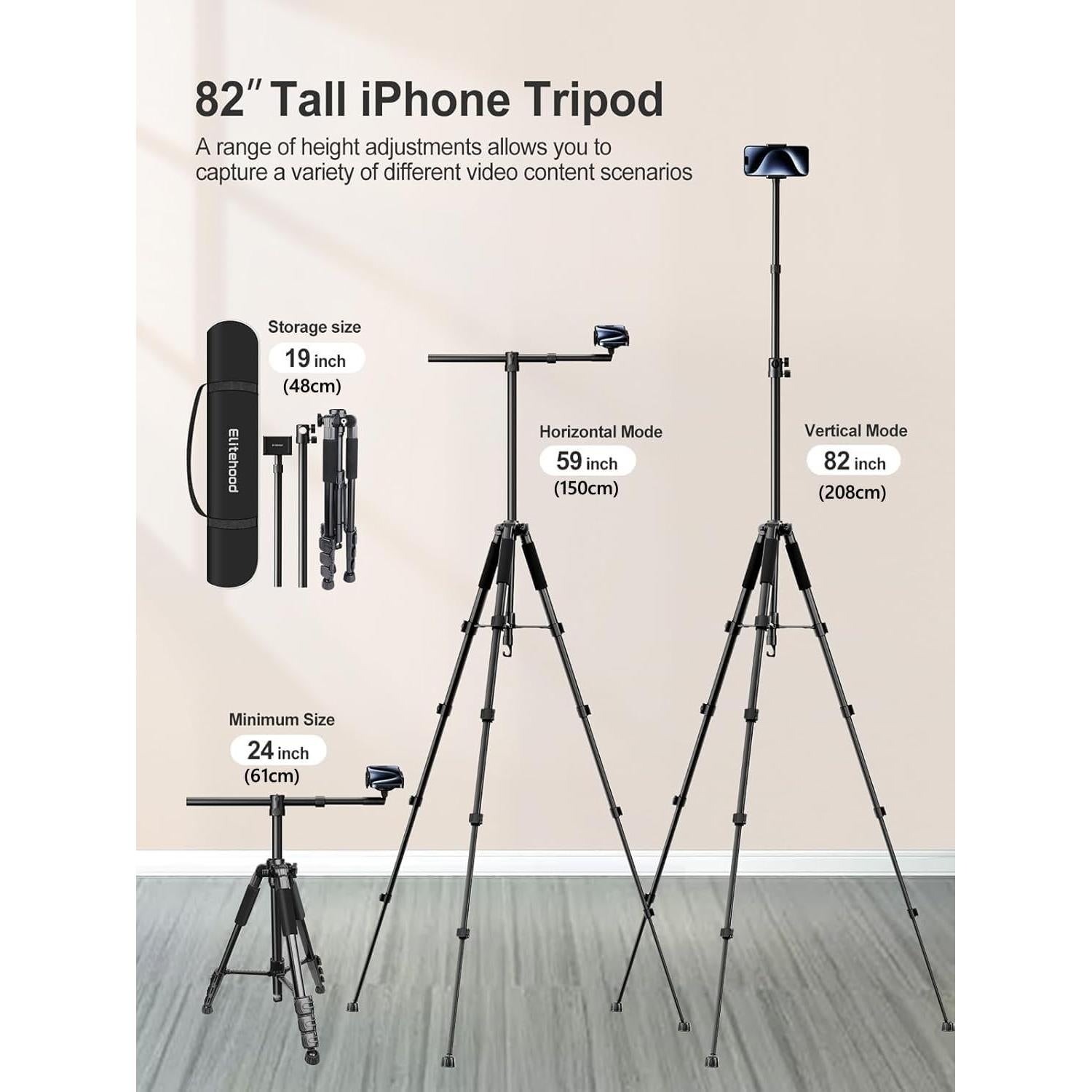 Trípode para Teléfono Elitehood PT-10 59" Ajustable 360°