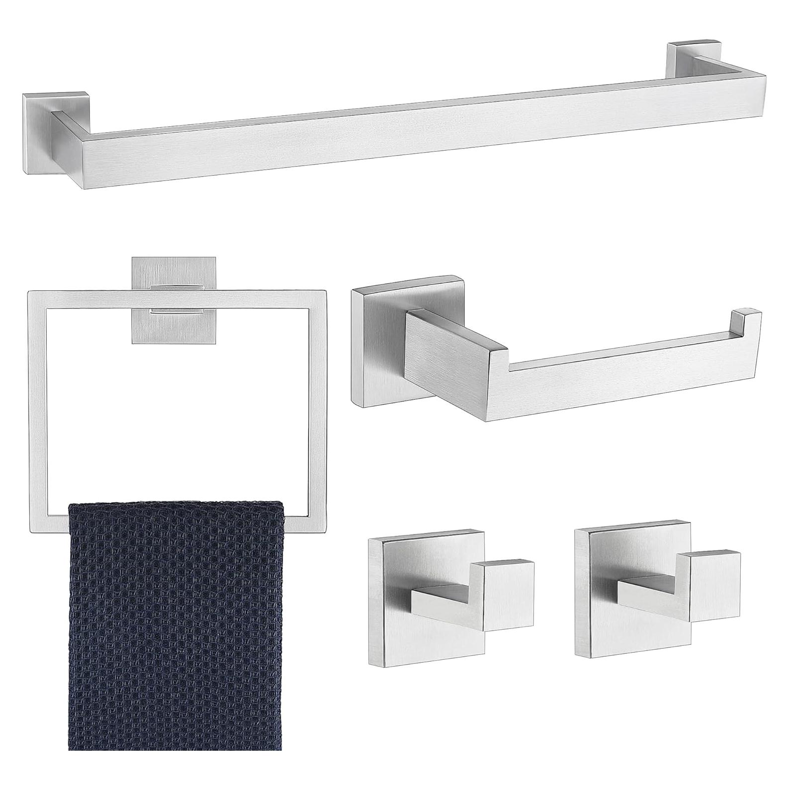 Juego de Accesorios de Baño 5 Piezas Delarkusi Níquel Cepillado