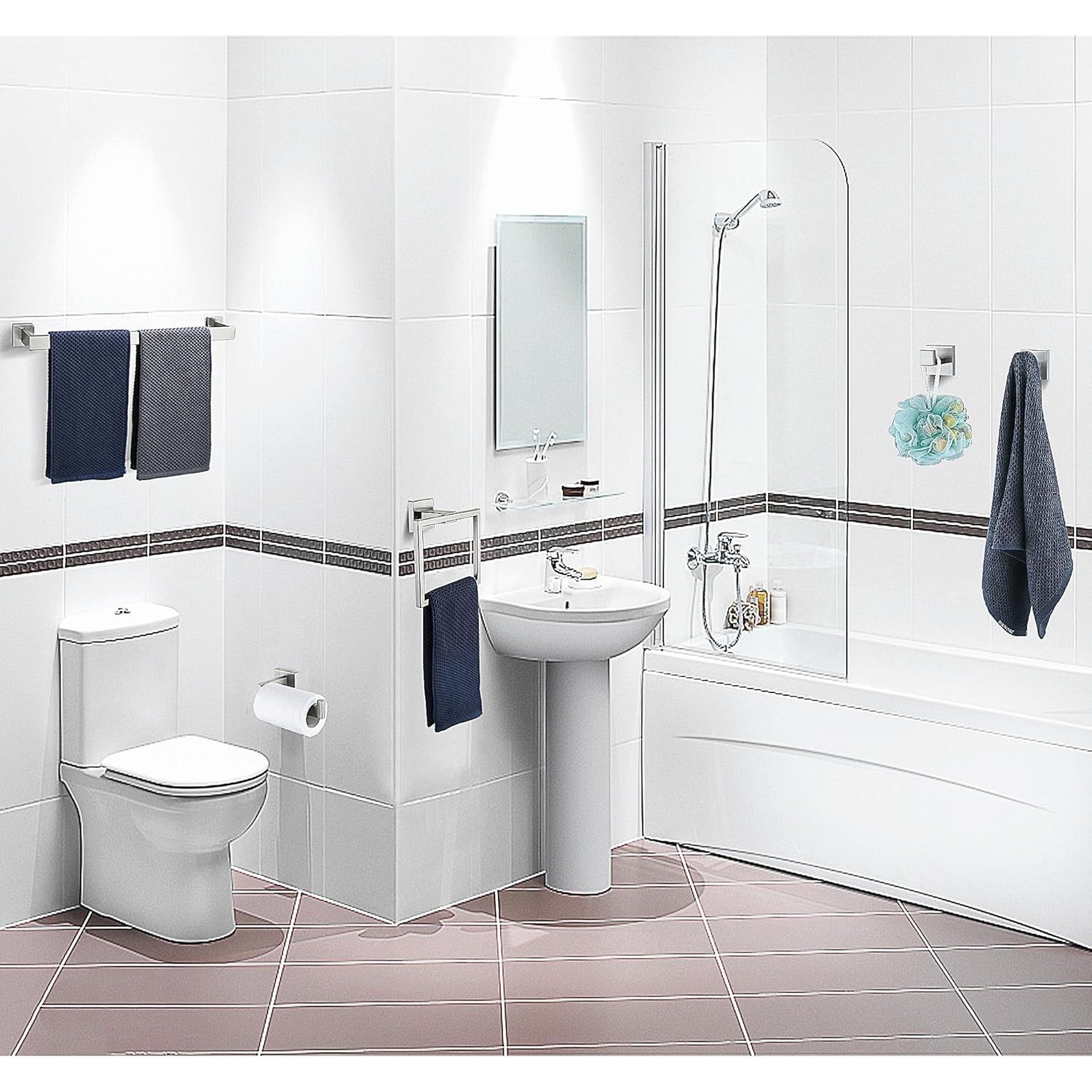 Juego de Accesorios de Baño 5 Piezas Delarkusi Níquel Cepillado