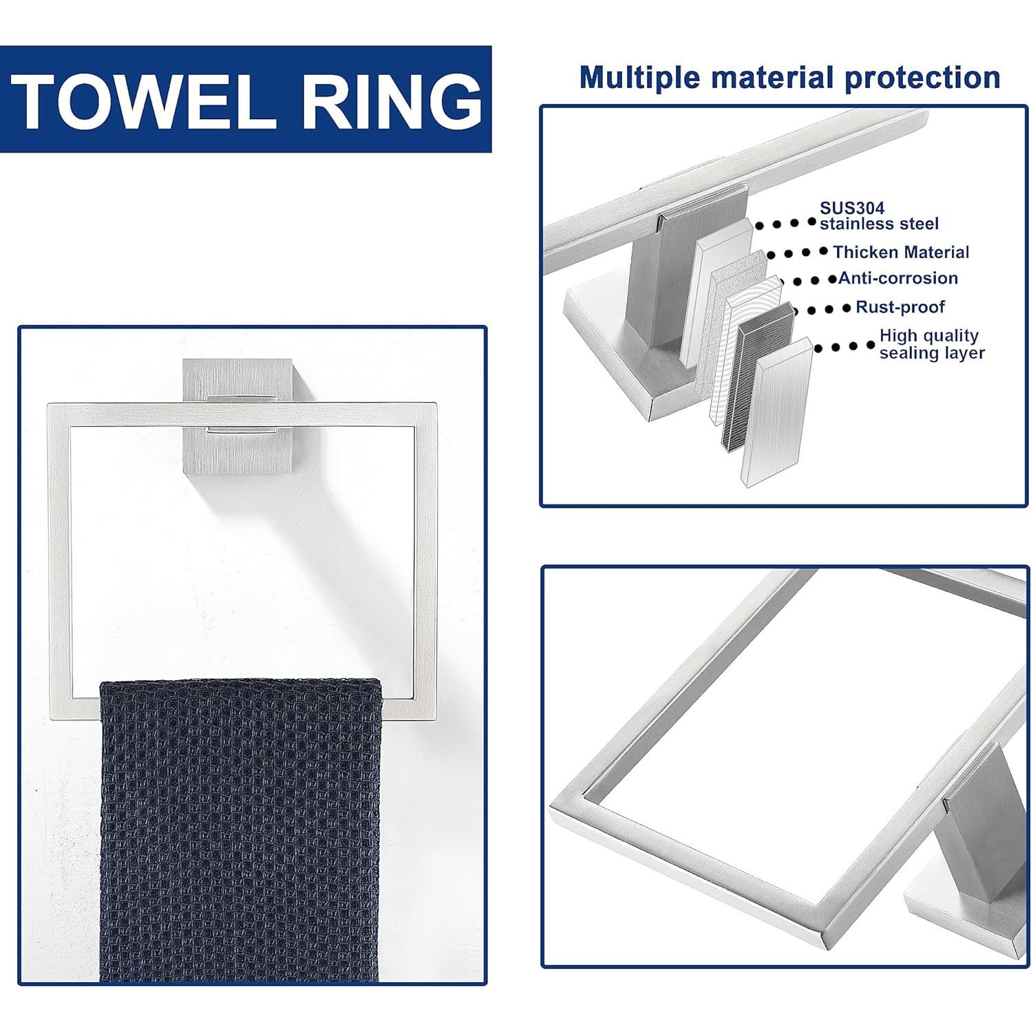 Juego de Accesorios de Baño 5 Piezas Delarkusi Níquel Cepillado