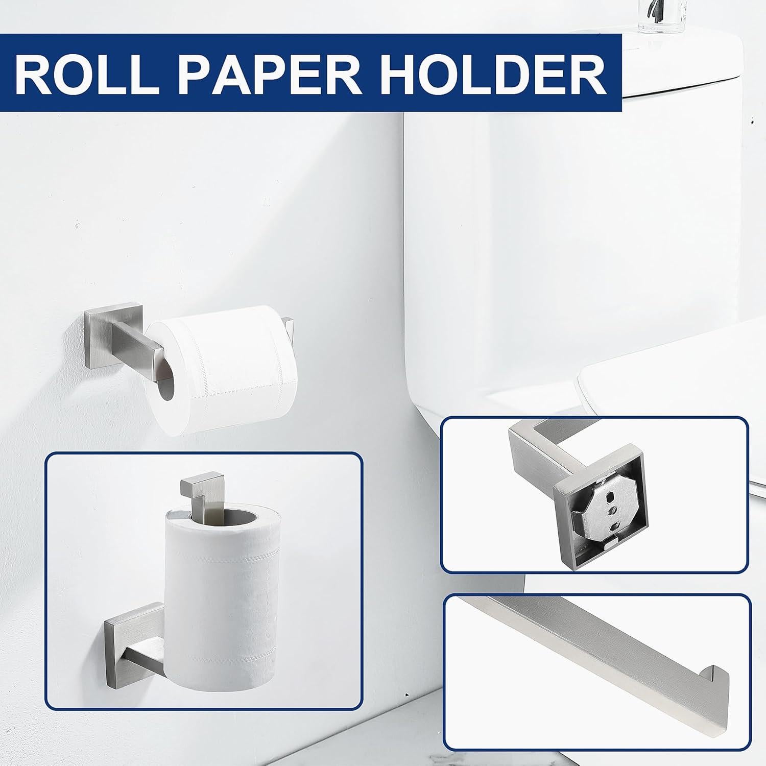 Juego de Accesorios de Baño 5 Piezas Delarkusi Níquel Cepillado