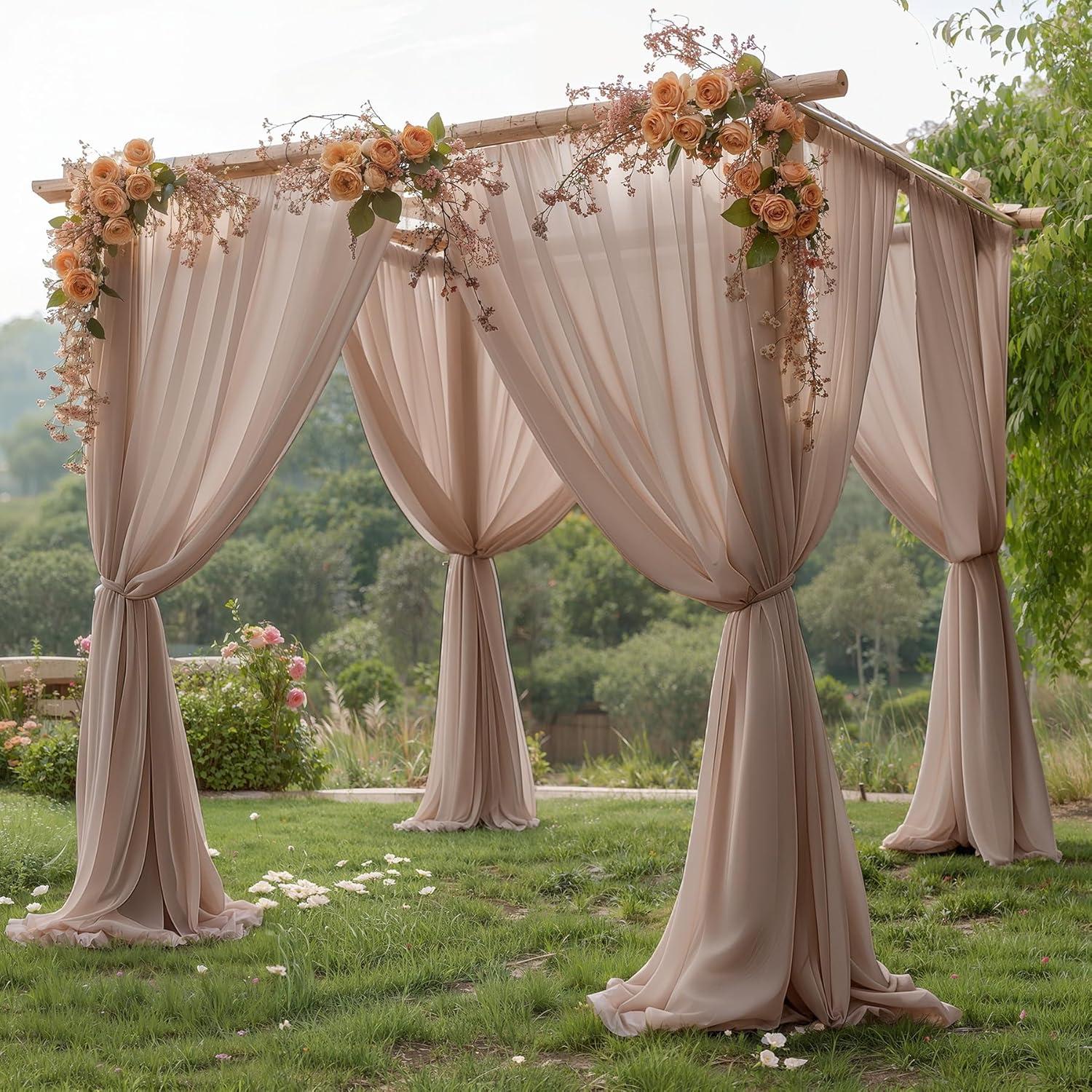 Cortinas de fondo taupe Wish Care 1.52m x 3.05m, chiffon