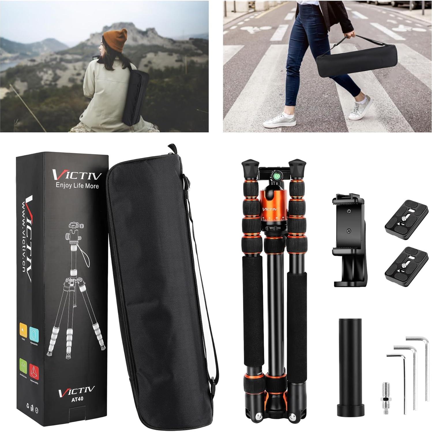 Trípode Profesional Victiv AT40 de Aluminio 1.79kg 80cm