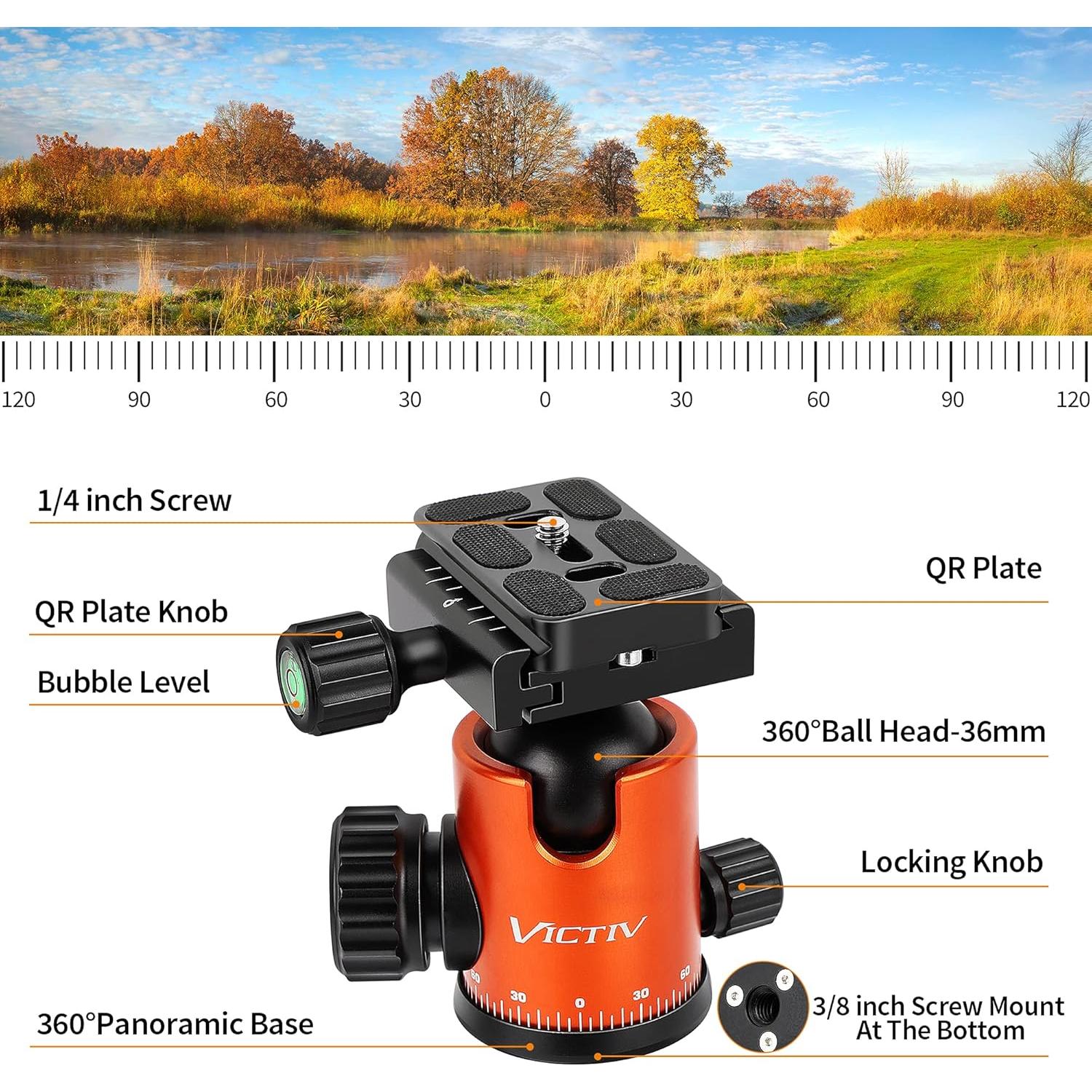 Trípode Profesional Victiv AT40 de Aluminio 1.79kg 80cm