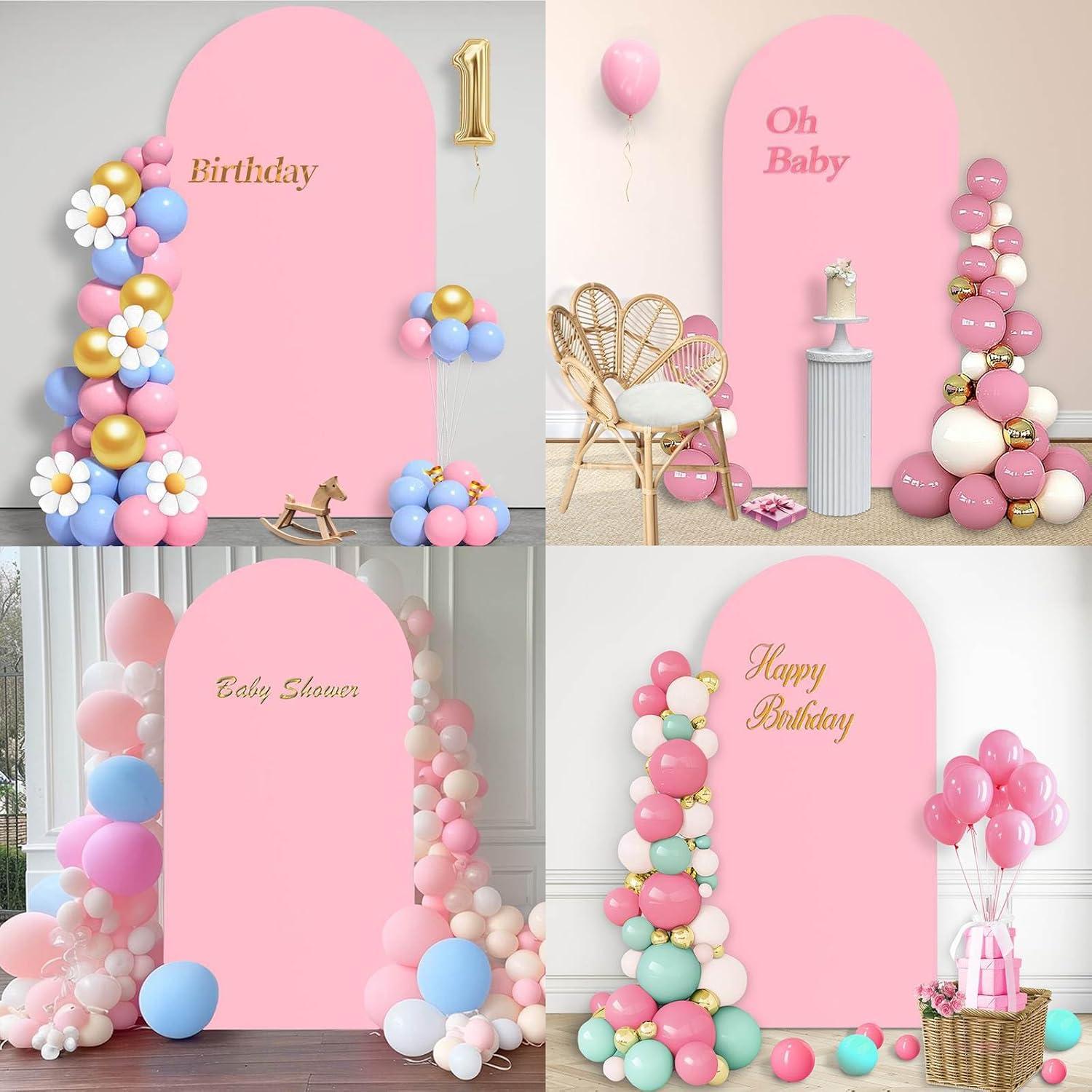 Cubierta de Arco 2.2 m Rosa Spandex para Bodas y Fiestas