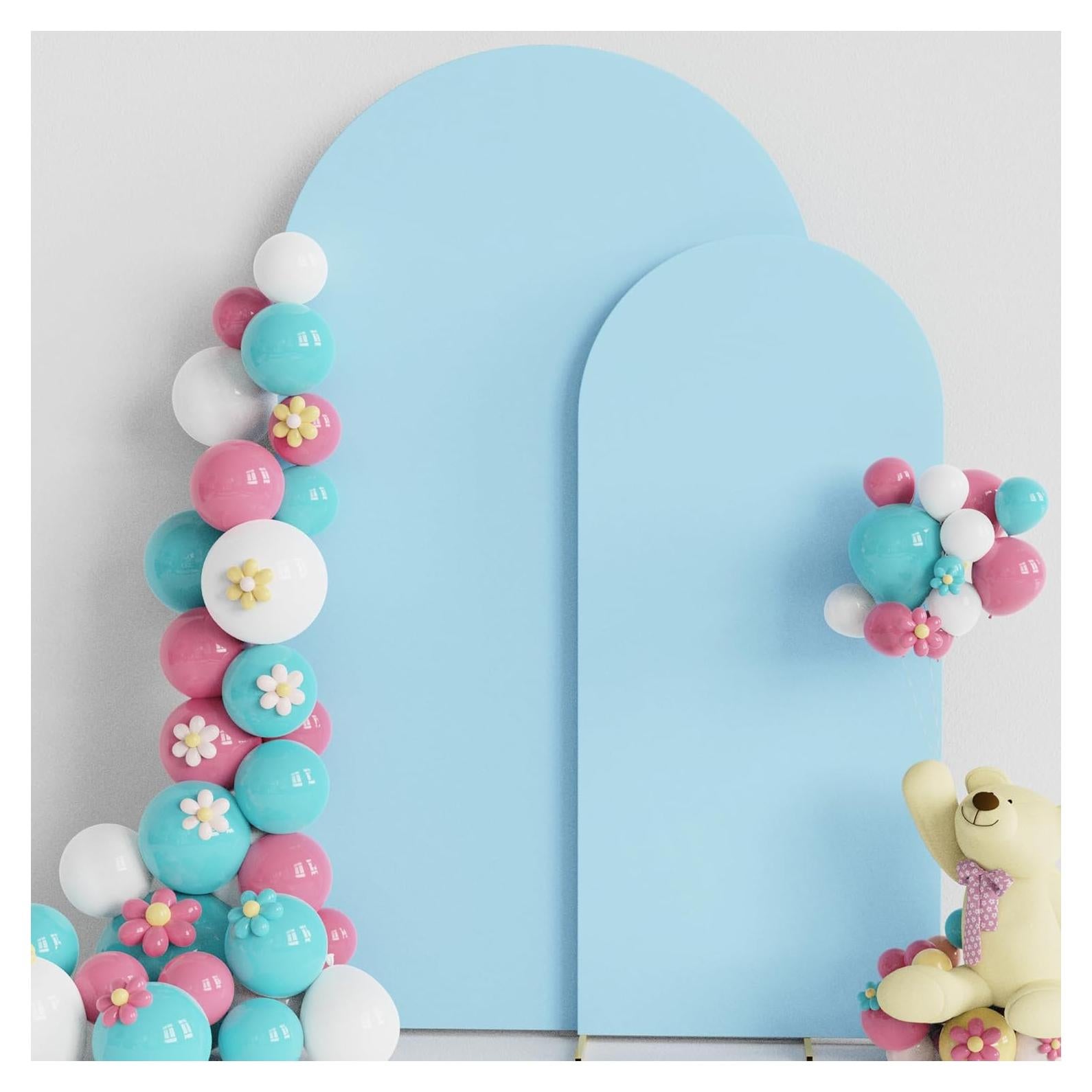 Cubierta de Arco de Boda Putros Spandex 2.2m x 1.2m y 1.8m x 0.8m Azul Polvoriento