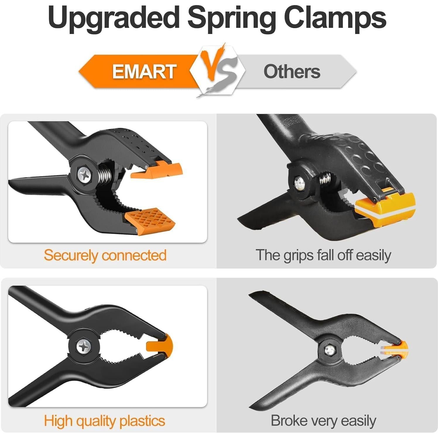 Abrazaderas de Resorte EMART 6 Piezas 11.43 cm Alta Resistencia